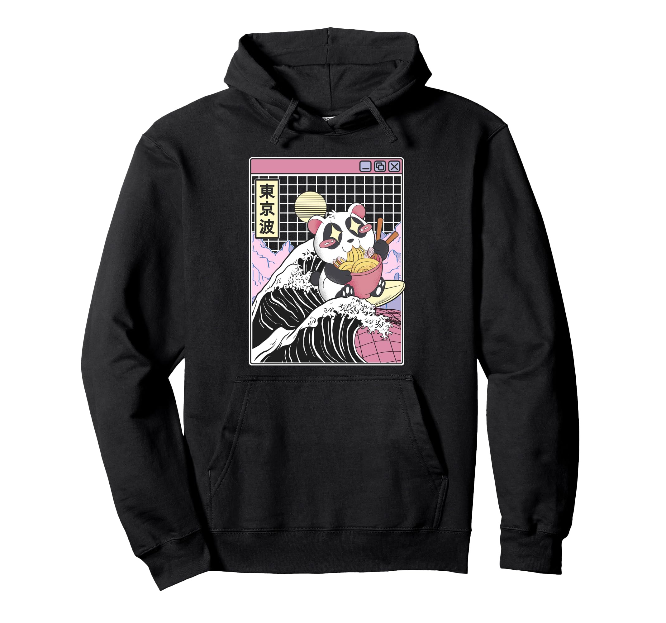 Panda Bear Ramen Japanese Wave Hoodie - Casual Everyday Wear for Adults - T-Shirt, Sweatshirt, Hoodie