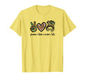 Messy Bun Mom Leopard Sunflower Peace T-Shirt - Novelty Apparel for Adults - T-Shirt, Sweatshirt, Hoodie