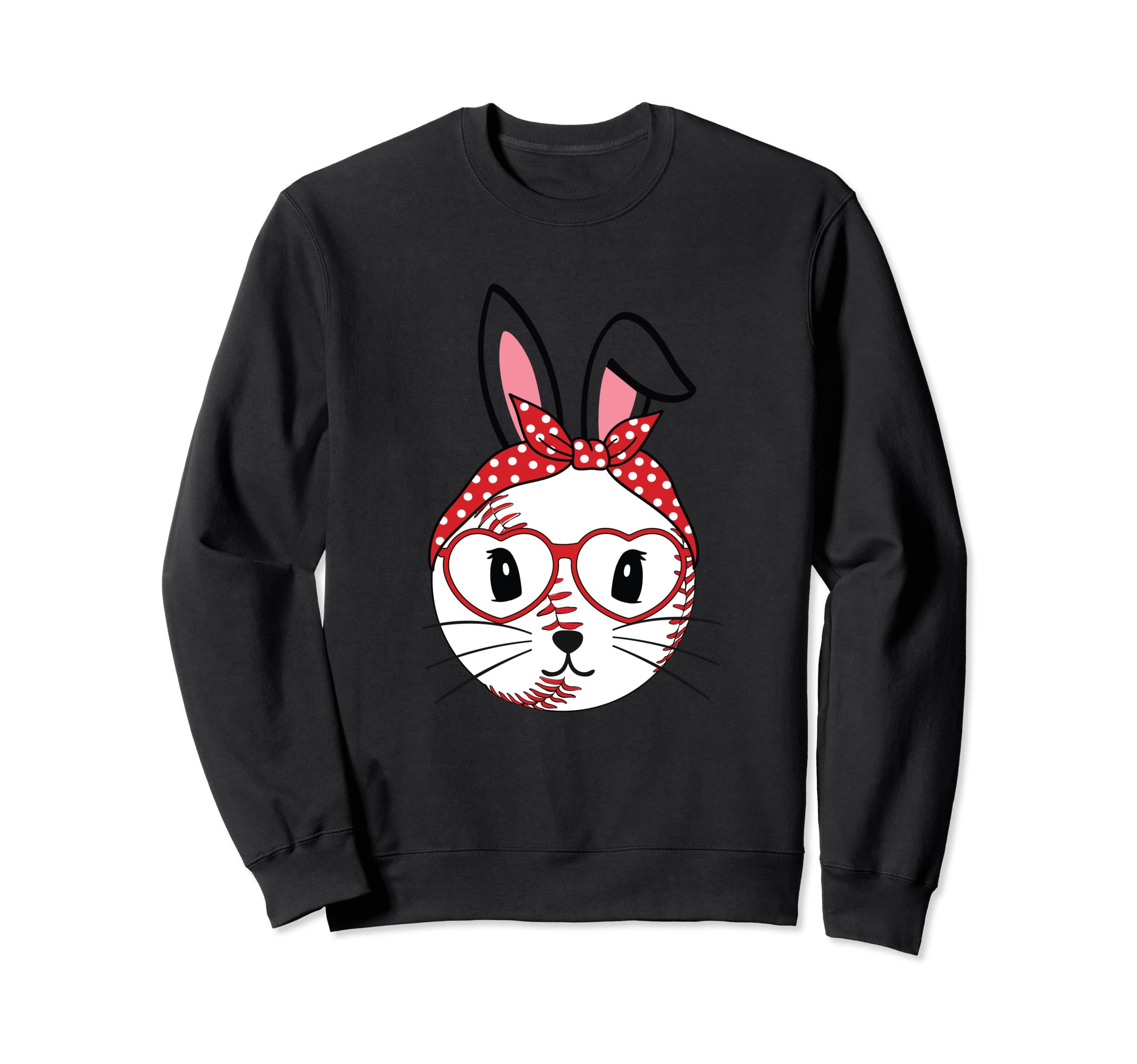 Happy Easter Bunny Playing Baseball Sweatshirt - Graphic Print for Adults - T-Shirt, Sweatshirt, Hoodie