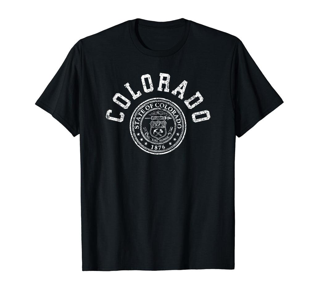 Colorado Seal Distressed Colorado Flag T-Shirt - Trendy Graphic Unisex - T-Shirt, Sweatshirt, Hoodie