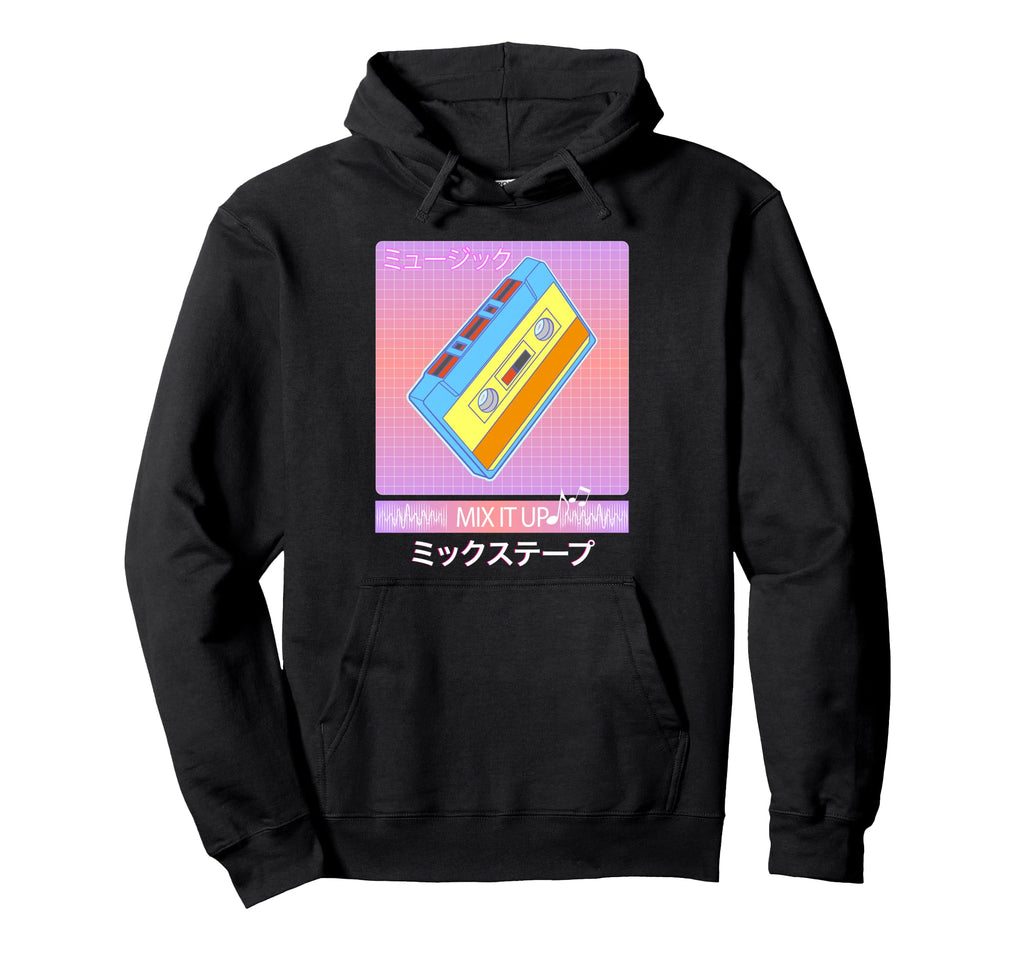 90S Japanese Otaku Aesthetic Mix Tape Hoodie - Streetwear Style for Adults - T-Shirt, Sweatshirt, Hoodie