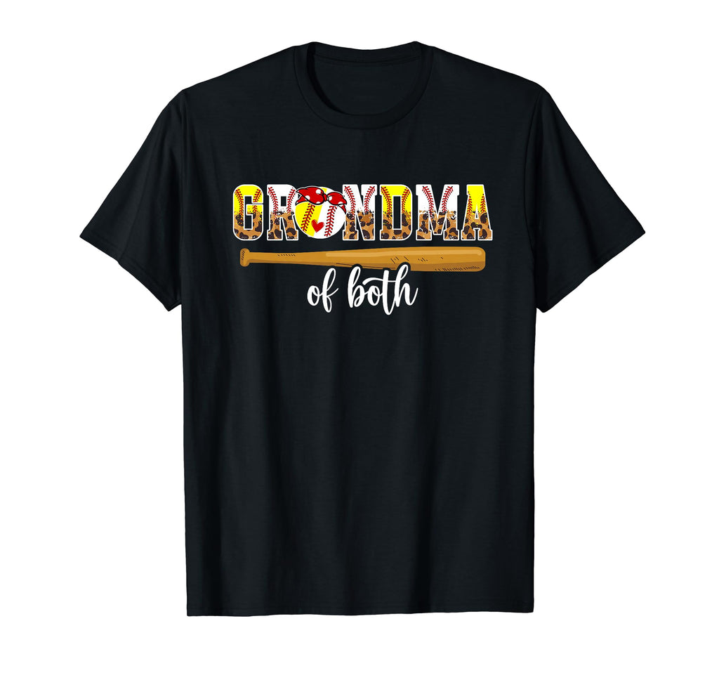 Grandma Both Leopard Baseball Softball T-Shirt - Graphic Print Unisex - T-Shirt, Sweatshirt, Hoodie