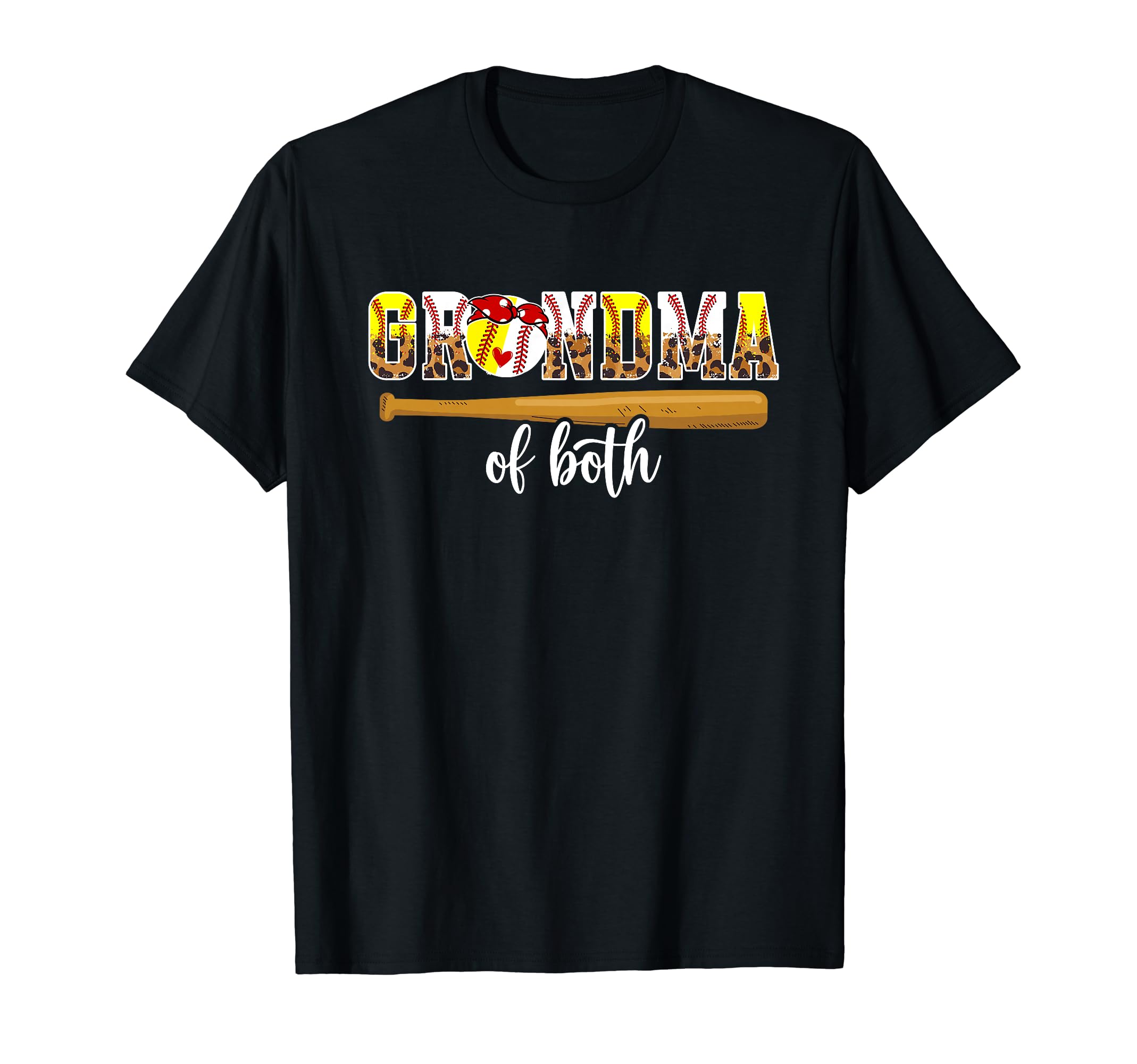 Grandma Both Leopard Baseball Softball T-Shirt - Graphic Print Unisex - T-Shirt, Sweatshirt, Hoodie