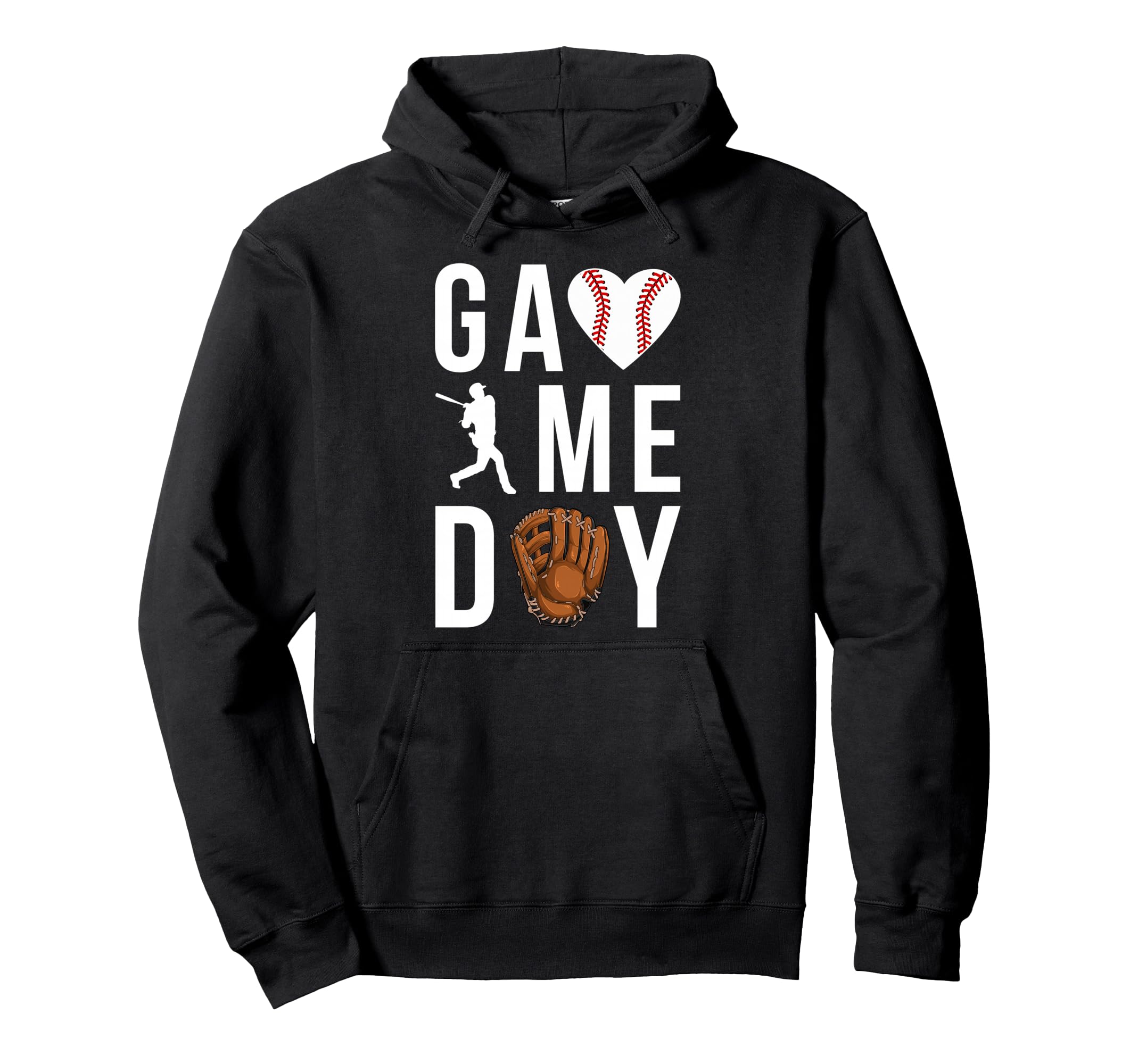 Game Day Baseball Game Day Heart Hoodie - Streetwear Style Men Women - T-Shirt, Sweatshirt, Hoodie