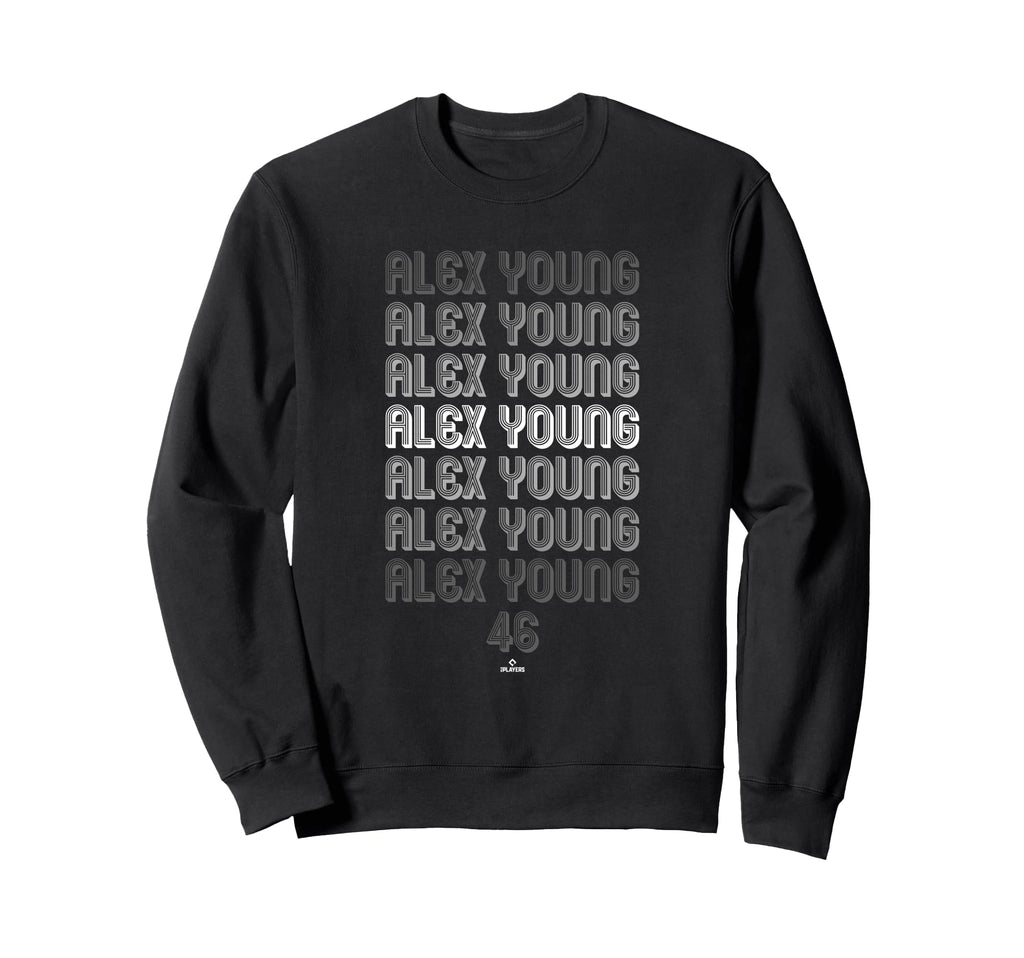 Repeating Text Alex Young New York Sweatshirt - Novelty Apparel for Adults - T-Shirt, Sweatshirt, Hoodie