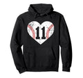 Baseball 11 Jersey Number Hoodie - Minimalist Print for Adults - T-Shirt, Sweatshirt, Hoodie