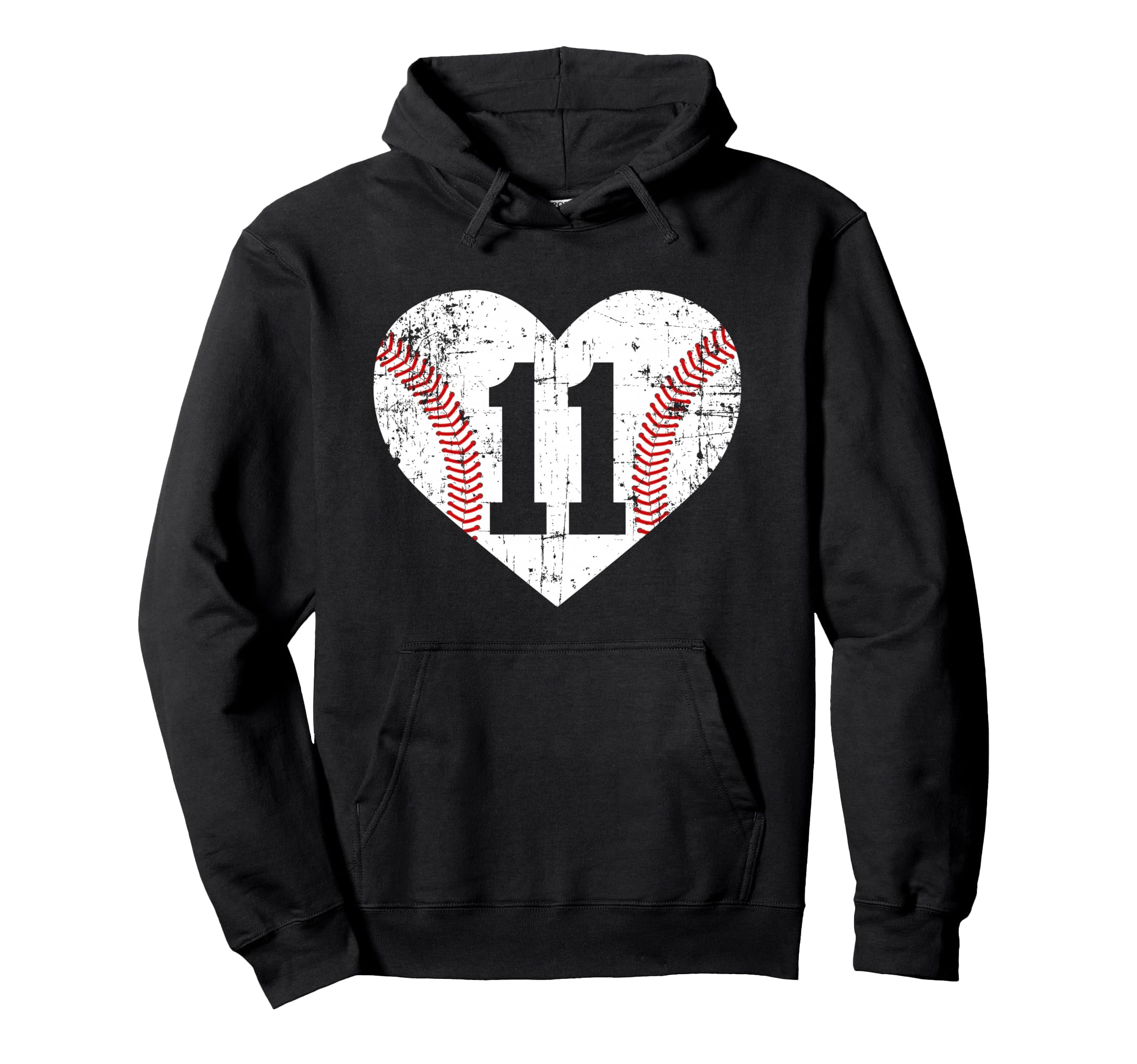 Baseball 11 Jersey Number Hoodie - Minimalist Print for Adults - T-Shirt, Sweatshirt, Hoodie