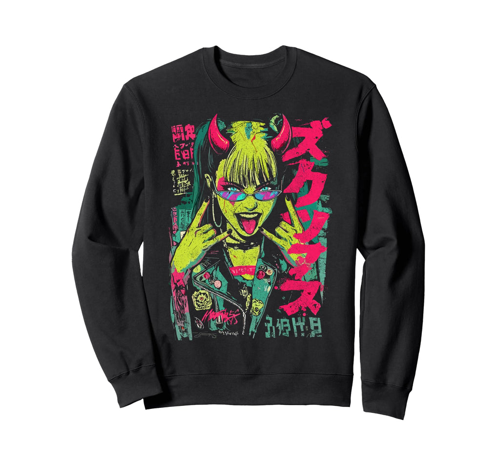 Japanese Streetwear Horror Gothic Sweatshirt - Graphic Print Unisex - T-Shirt, Sweatshirt, Hoodie