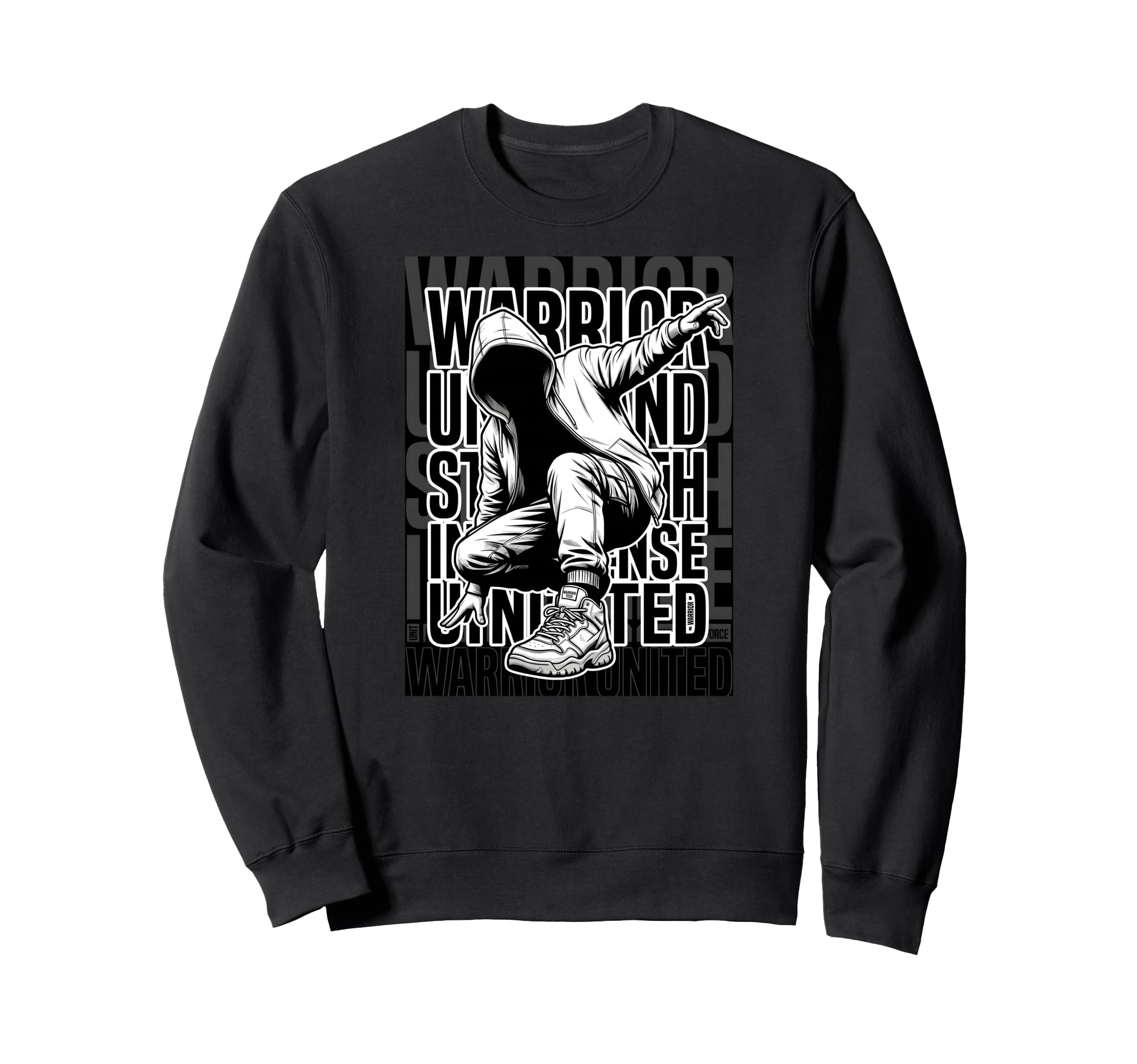 Hip Hop Old School Warrior United Sweatshirt - Unique Graphic for Adults - T-Shirt, Sweatshirt, Hoodie