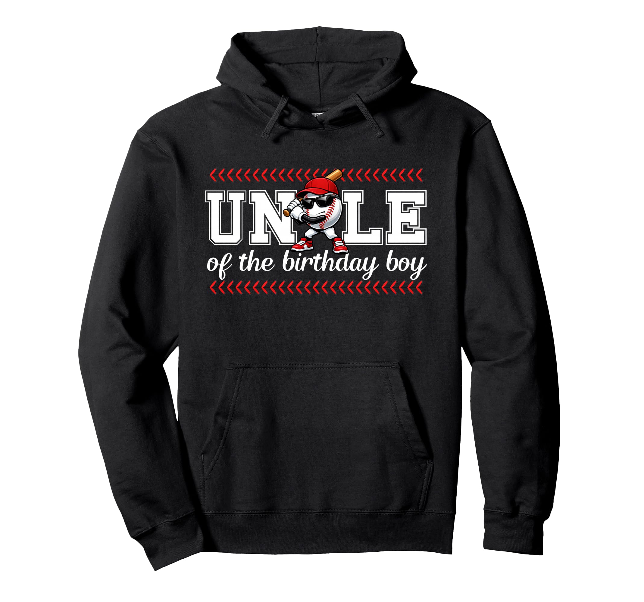 Uncle Birthday Baseball Sport Family Hoodie - Trendy Graphic Unisex - T-Shirt, Sweatshirt, Hoodie