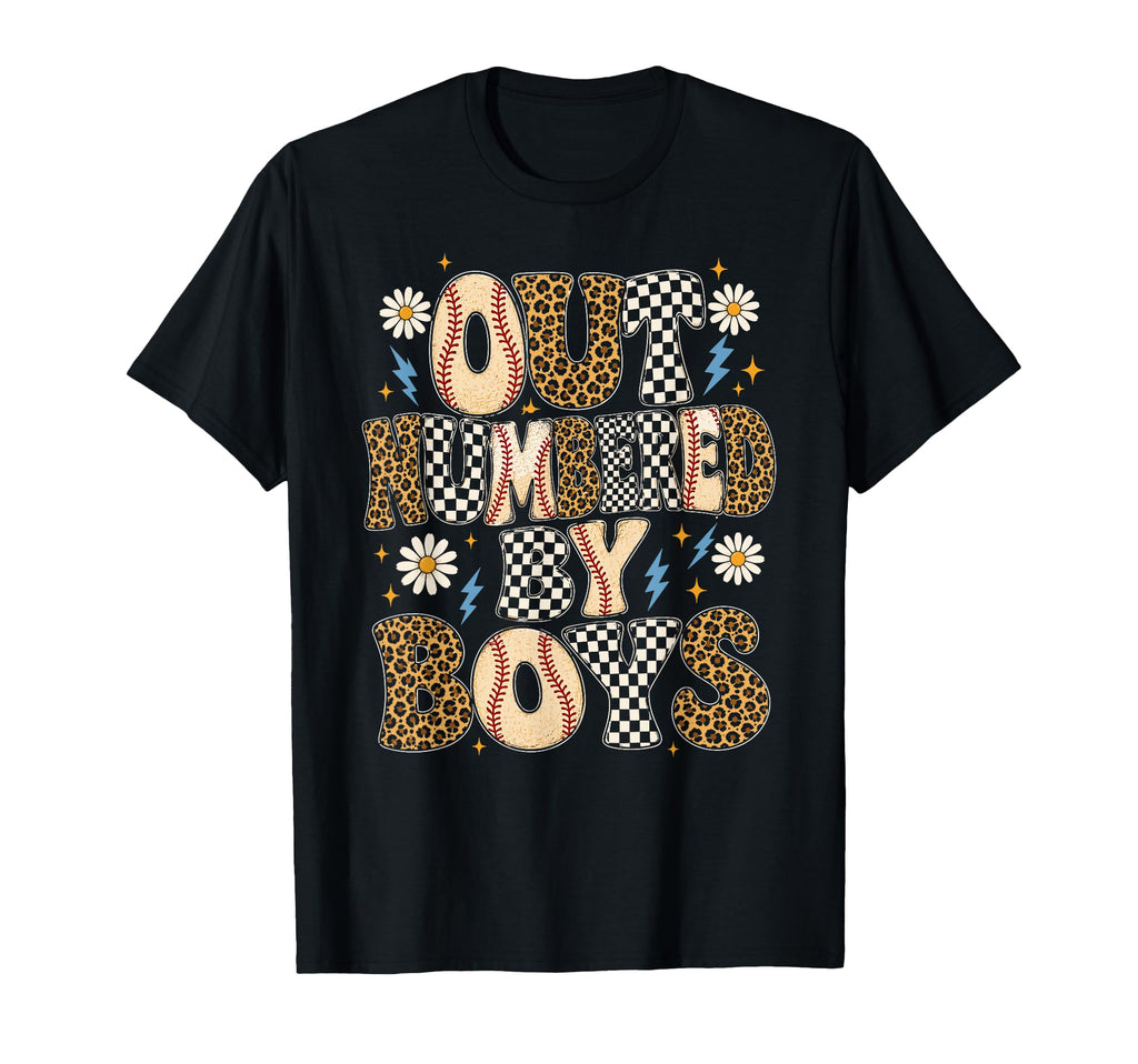 Outnumbered Sports Mom Baseball Mama T-Shirt - Trendy Graphic Unisex - T-Shirt, Sweatshirt, Hoodie
