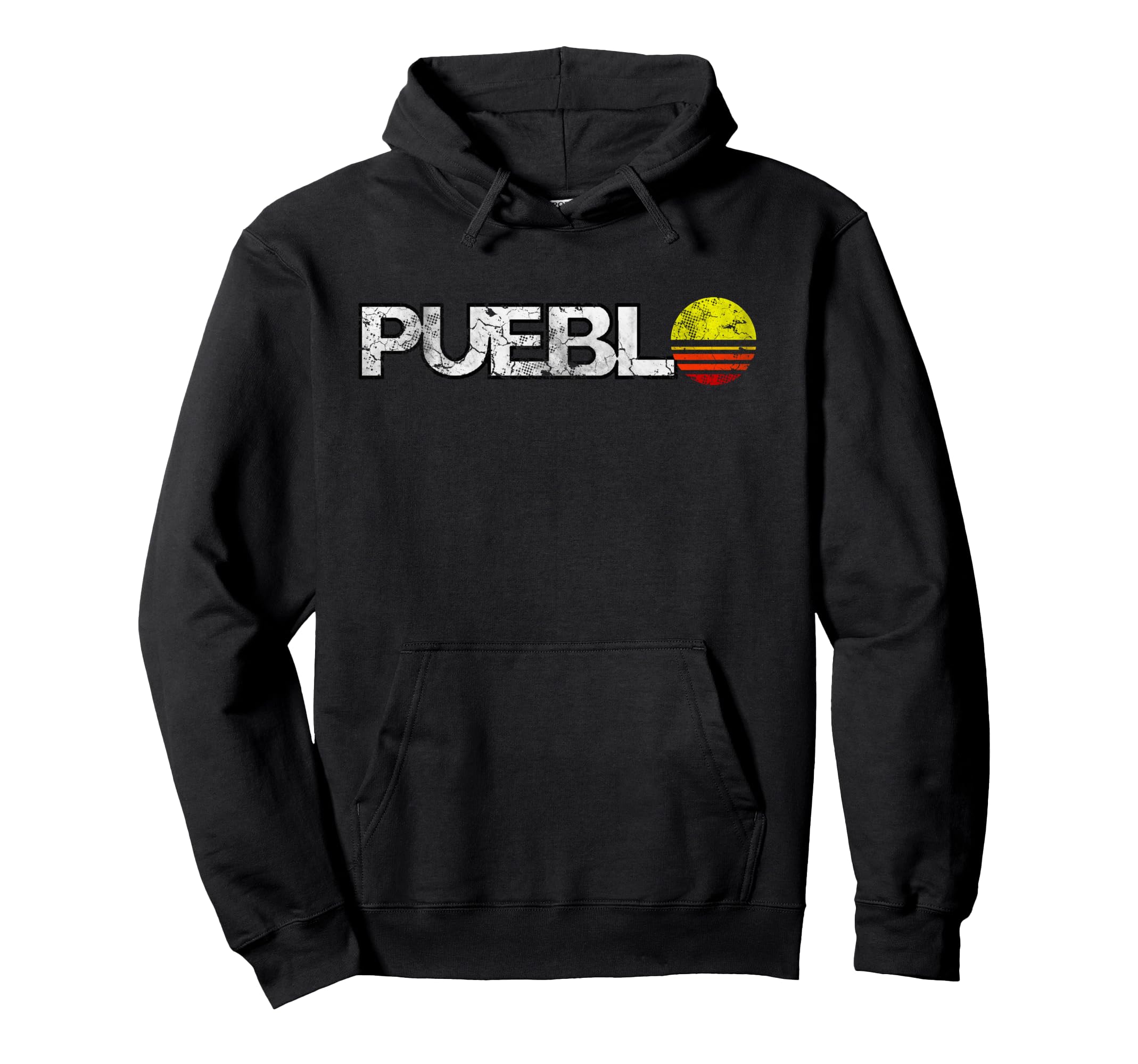 Pueblo Flag Colorado Distressed Hoodie - Casual Everyday Wear Men Women - T-Shirt, Sweatshirt, Hoodie