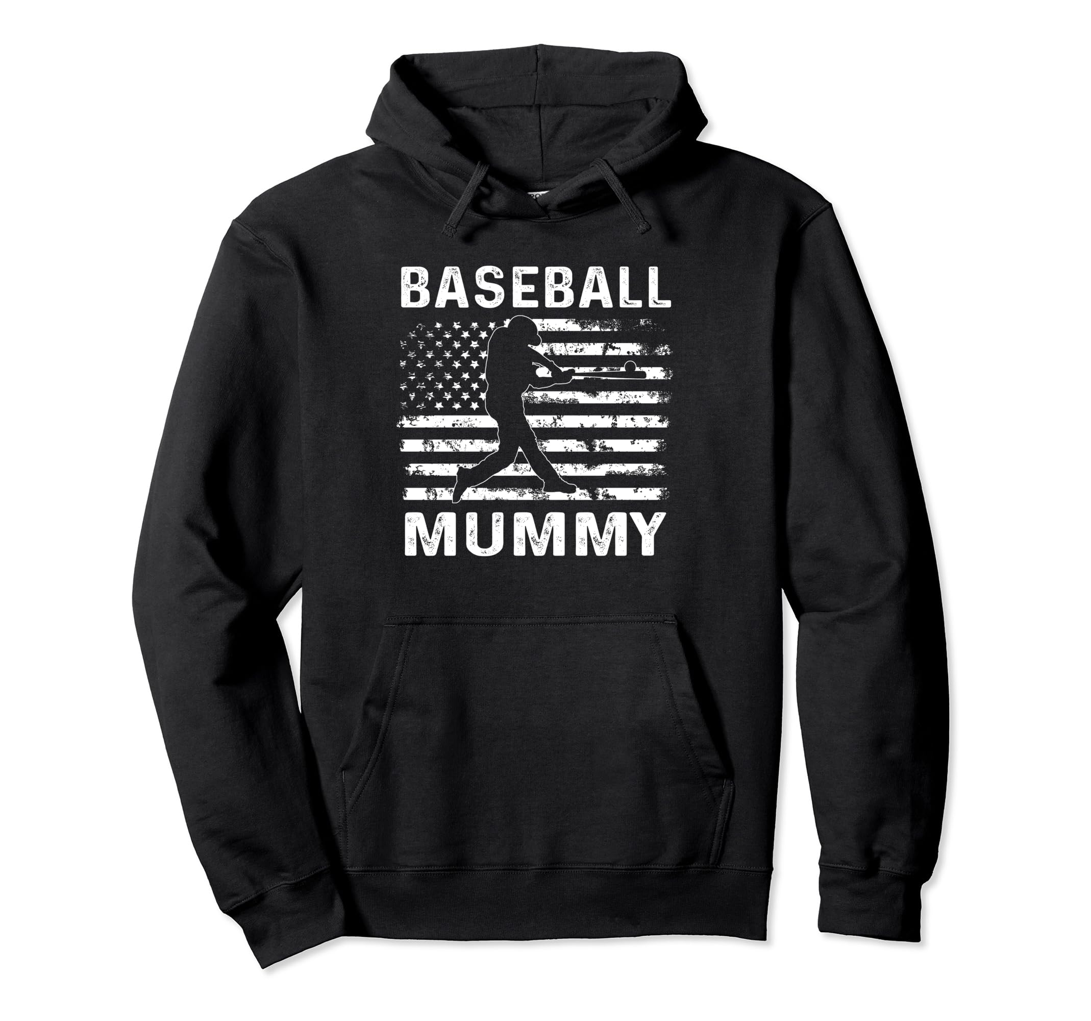 Baseball Mummy Mom Usa Flag 4Th July Hoodie - Novelty Apparel for Adults - T-Shirt, Sweatshirt, Hoodie