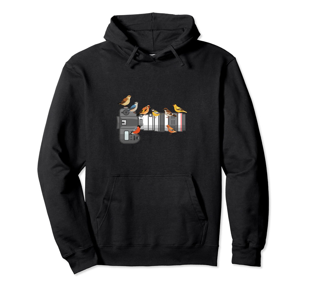 Bird Long Lens Camera Sunset Hoodie - Minimalist Print Unisex - T-Shirt, Sweatshirt, Hoodie