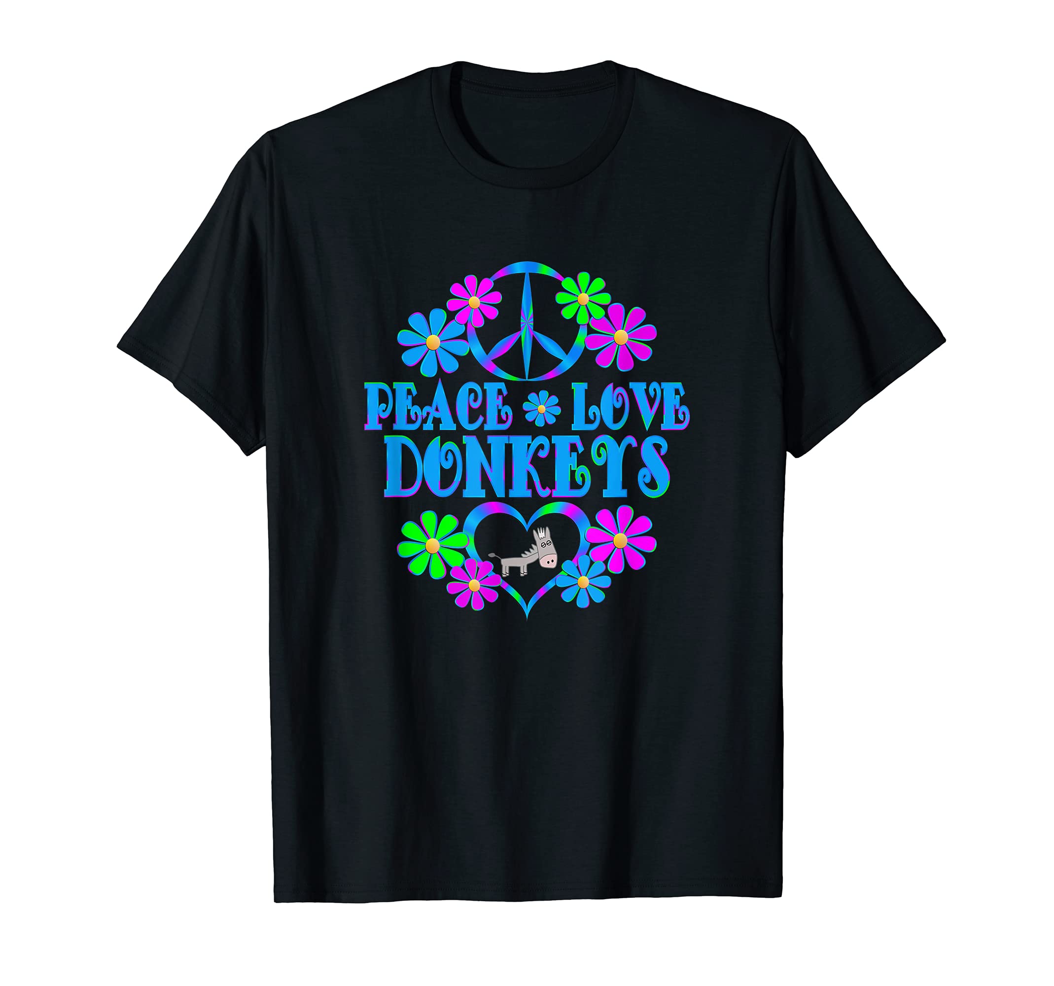 Peace Love Donkeys T-Shirt - Graphic Print for Adults - T-Shirt, Sweatshirt, Hoodie