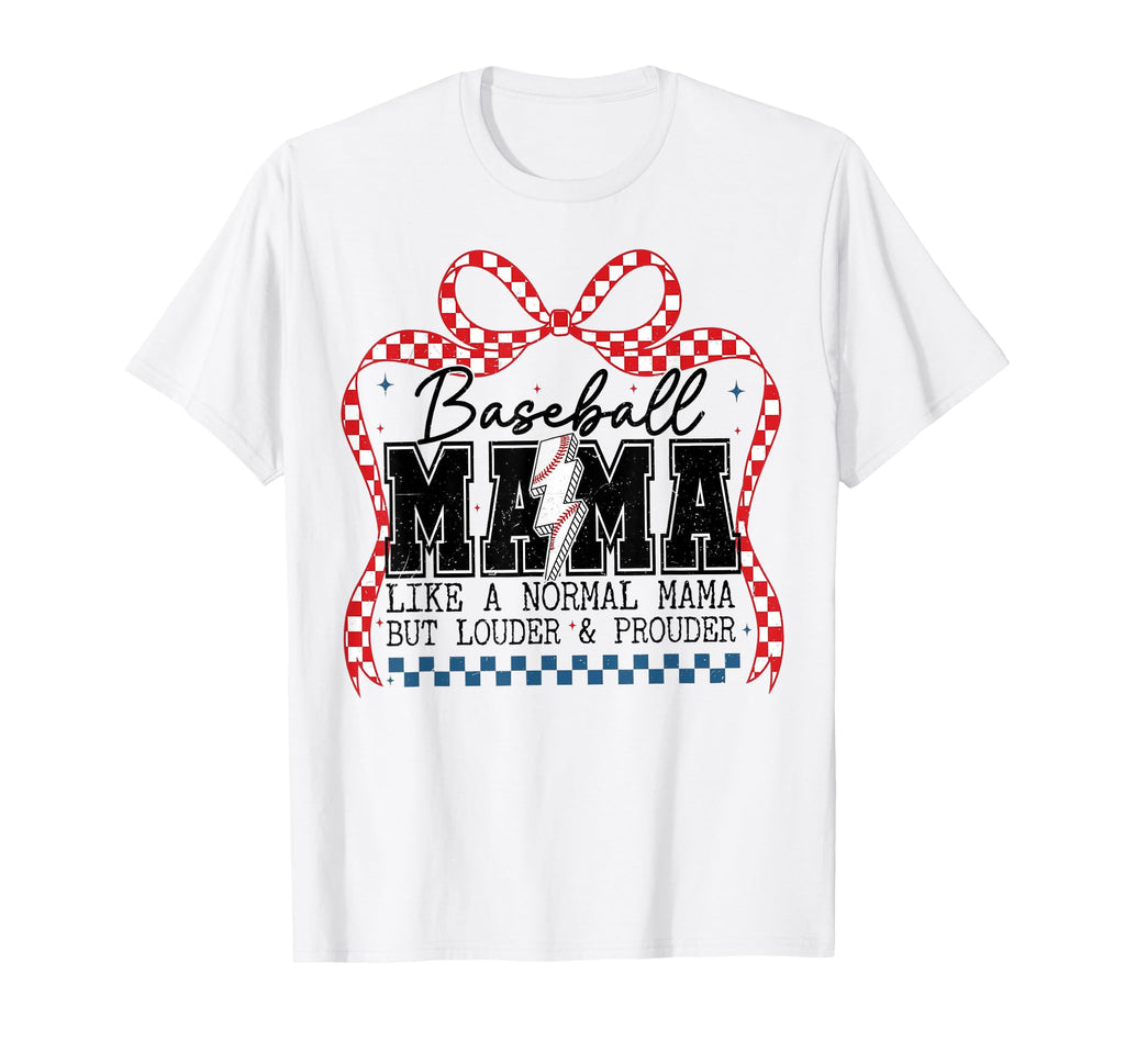 Coquette Baseball Mama Checkered T-Shirt - Fun Novelty Design for Adults - T-Shirt, Sweatshirt, Hoodie