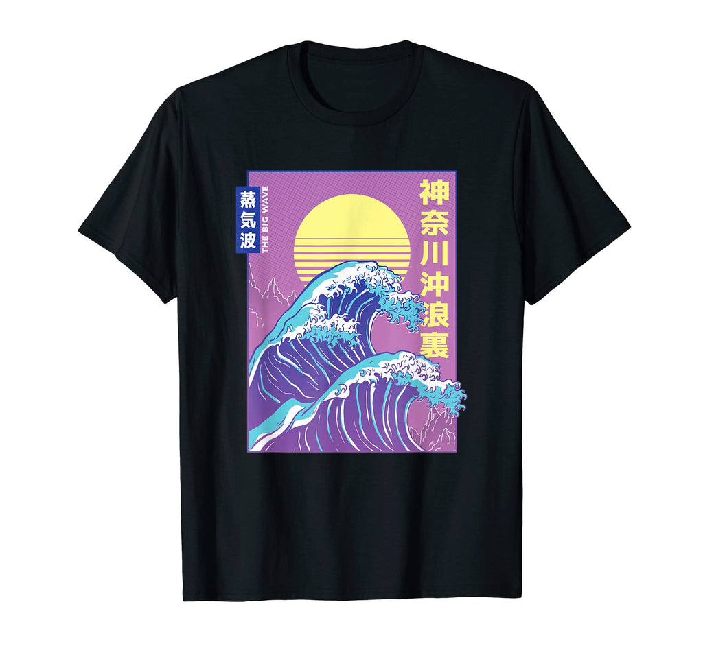Big Wave Japanese Vaporwave Aesthetic Wave T-Shirt - Unique Graphic Unisex - T-Shirt, Sweatshirt, Hoodie
