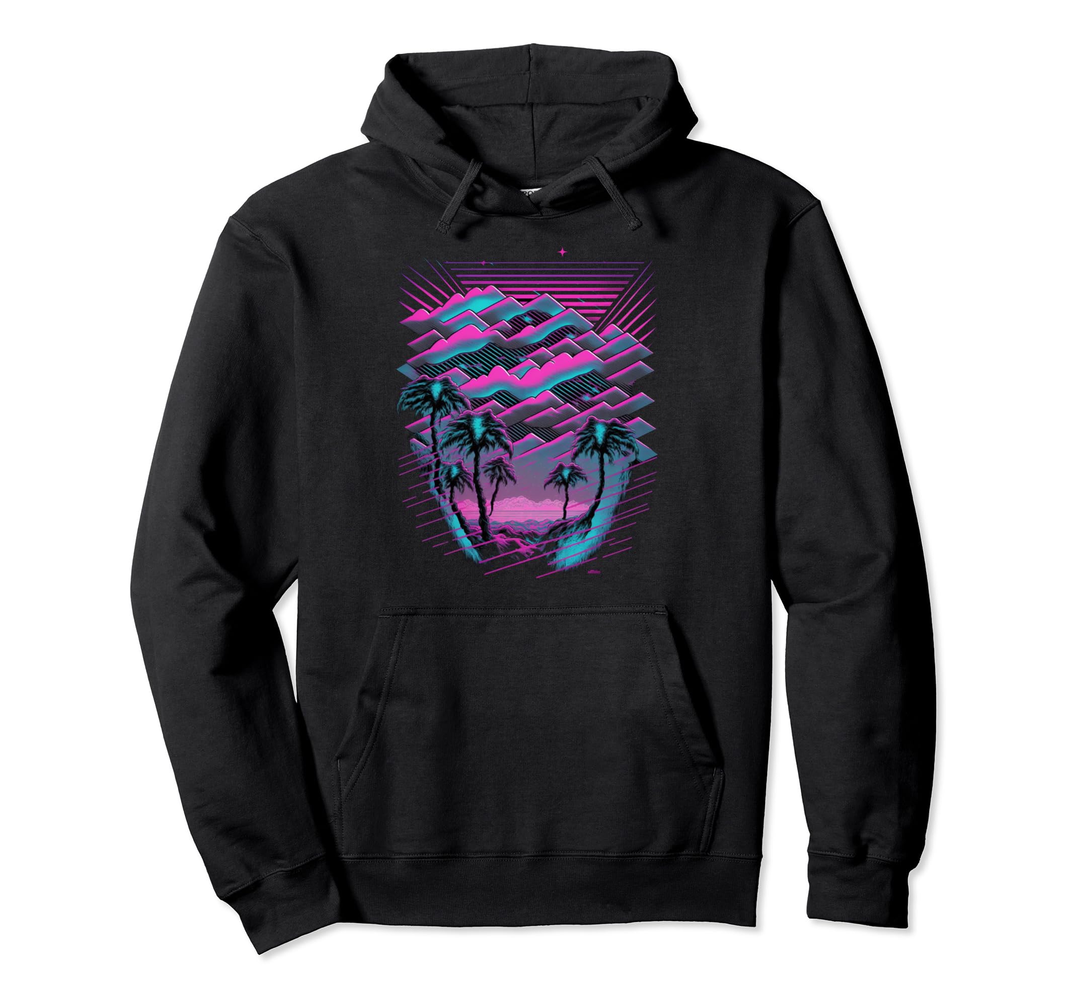 Vaporwave Aesthetic Psychedelic Beach Hoodie - Casual Everyday Wear Unisex - T-Shirt, Sweatshirt, Hoodie