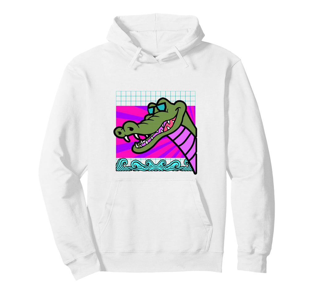 Aesthetic Vaporwave Outfits Crocodile Hoodie - Casual Everyday Wear Unisex - T-Shirt, Sweatshirt, Hoodie