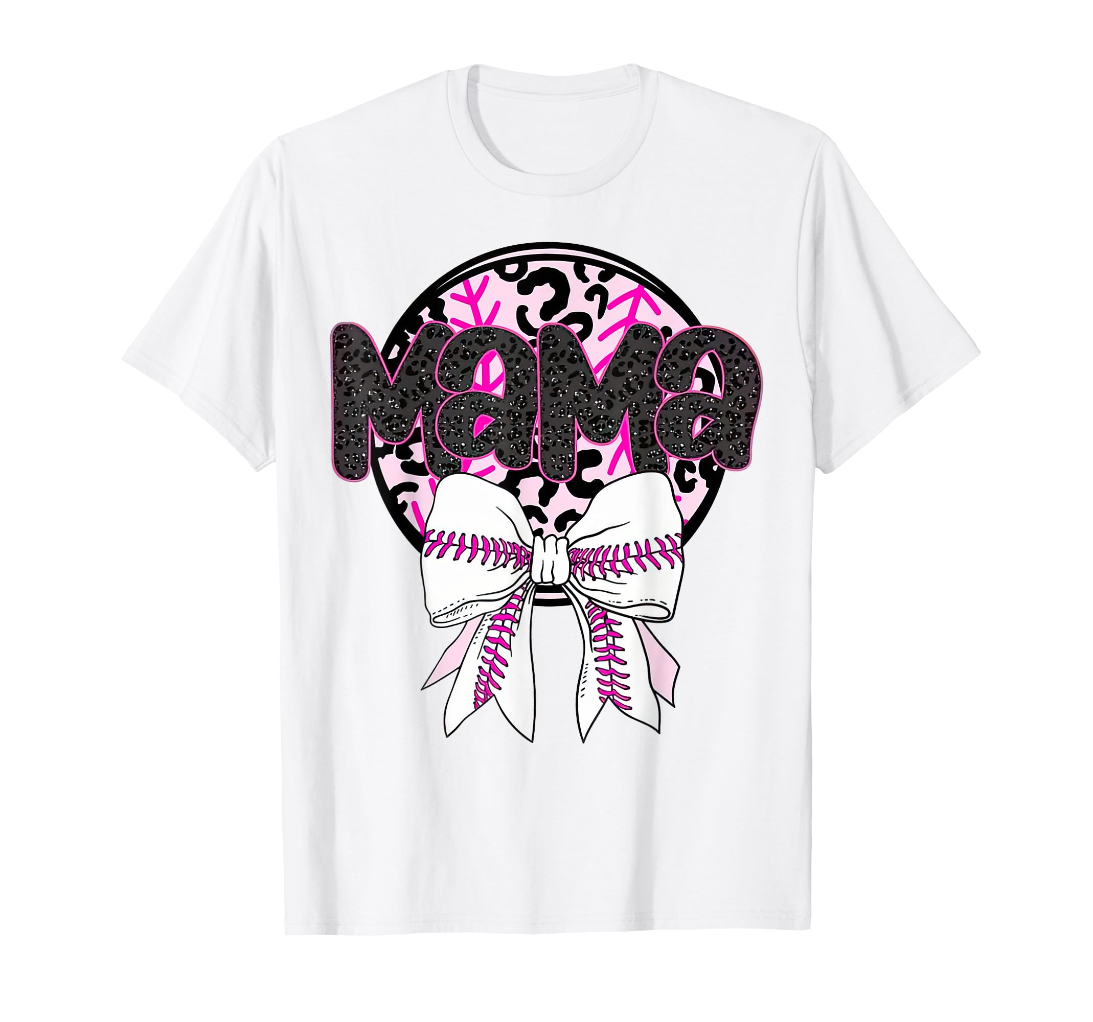 Coquette Baseball Mama Black Leopard Mom T-Shirt - Streetwear Style Unisex - T-Shirt, Sweatshirt, Hoodie