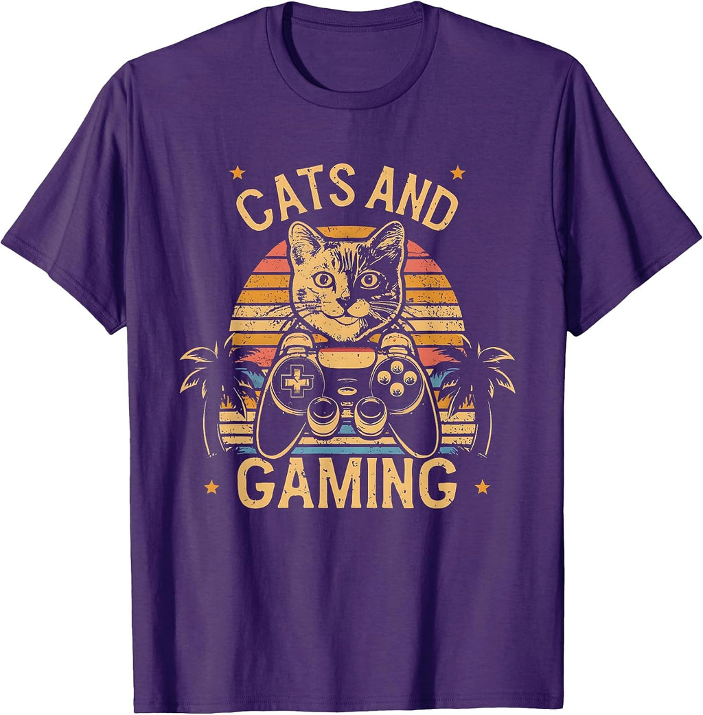 Cats And Gaming Cat Gamers Apparel Games Lover - Adult & Kids T-Shirts, Sweatshirts & Hoodies apparel design preview 1