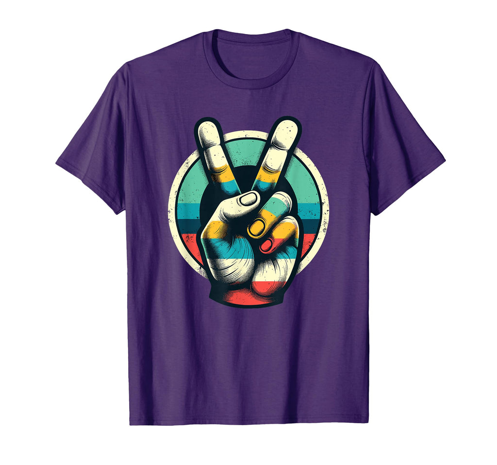 Peace Sign V Fingers 60S 70S 80S T-Shirt - Streetwear Style Unisex - T-Shirt, Sweatshirt, Hoodie