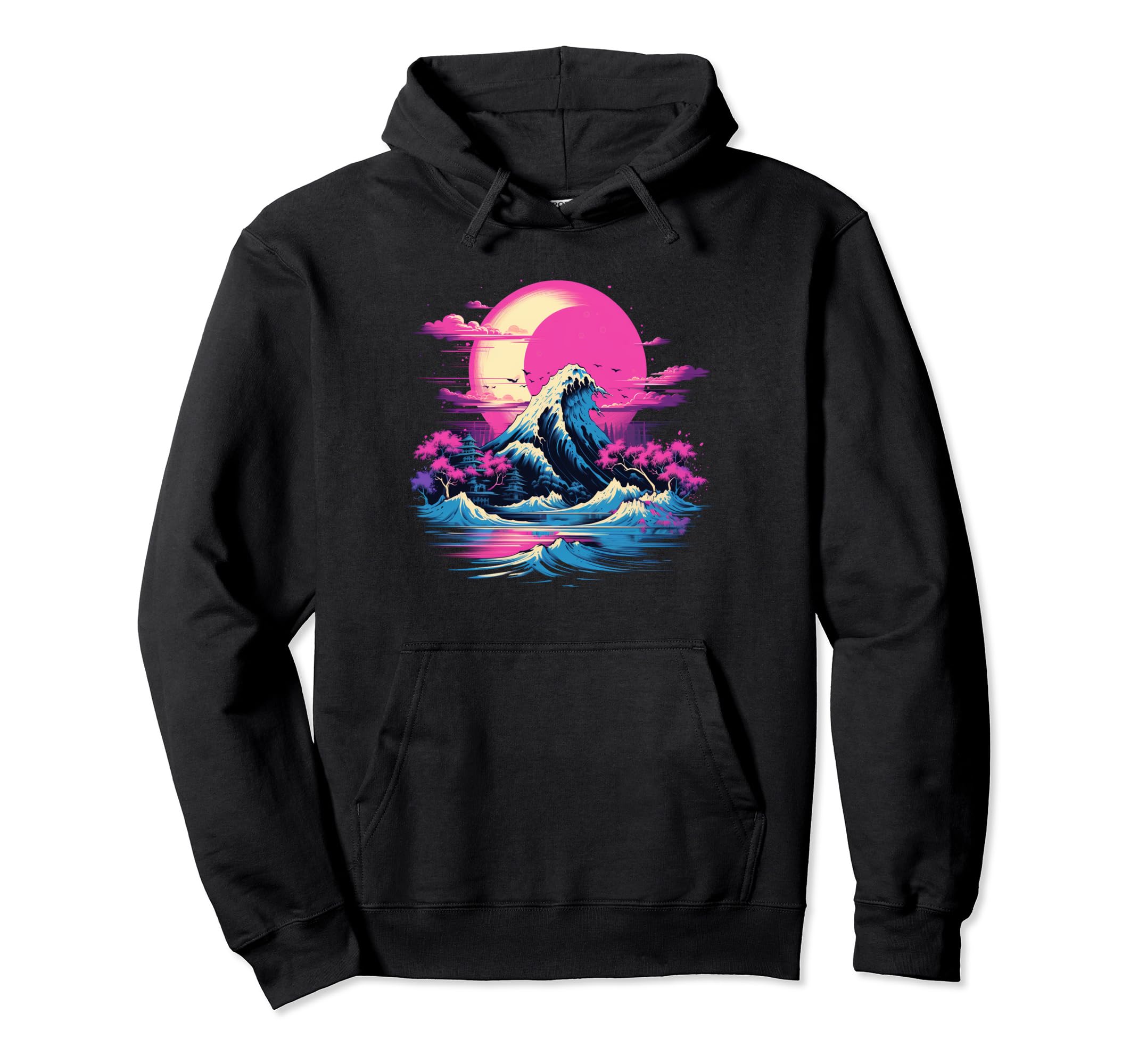Japan Aesthetic Vaporwave Big Wave Off Hoodie - Trendy Graphic for Adults - T-Shirt, Sweatshirt, Hoodie