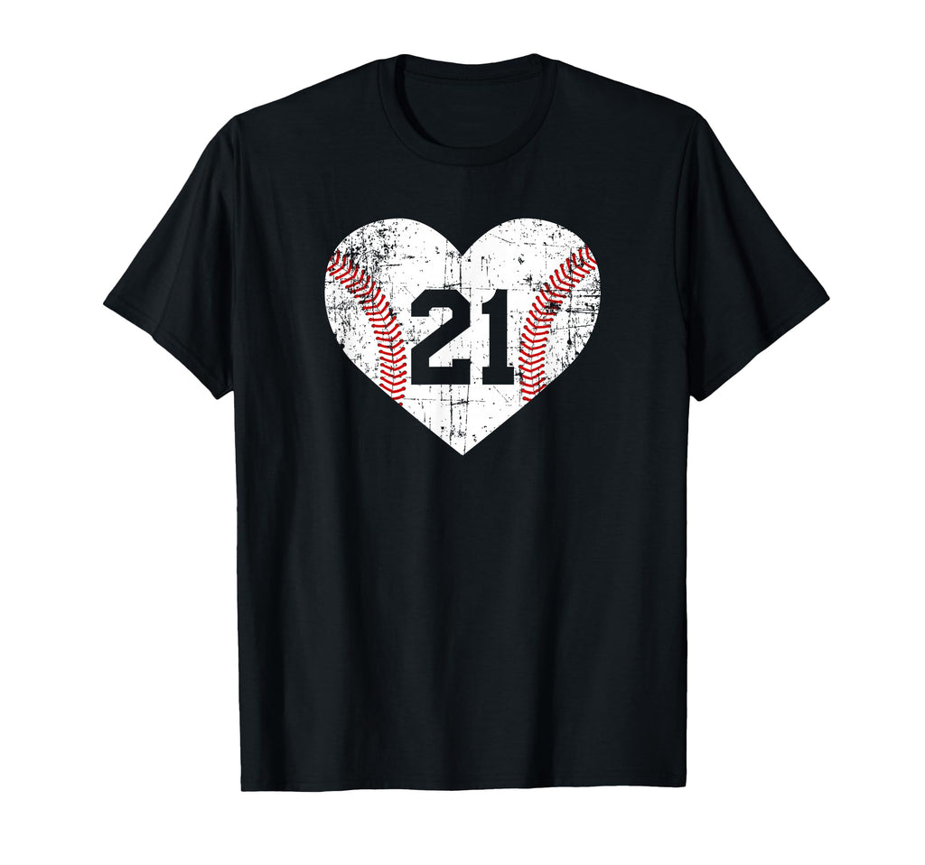 Baseball 21 Jersey Number T-Shirt - Novelty Apparel for Adults - T-Shirt, Sweatshirt, Hoodie