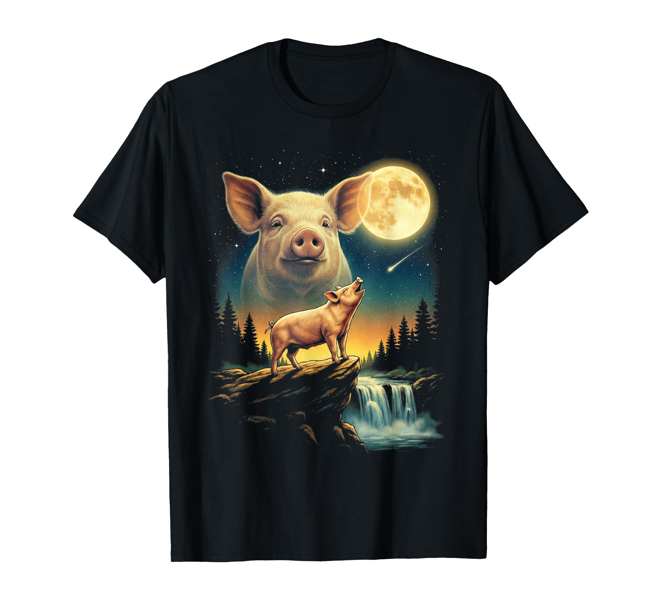 Pig Howling To Moon Meme Funny 90S T-Shirt - Streetwear Style for Adults - T-Shirt, Sweatshirt, Hoodie