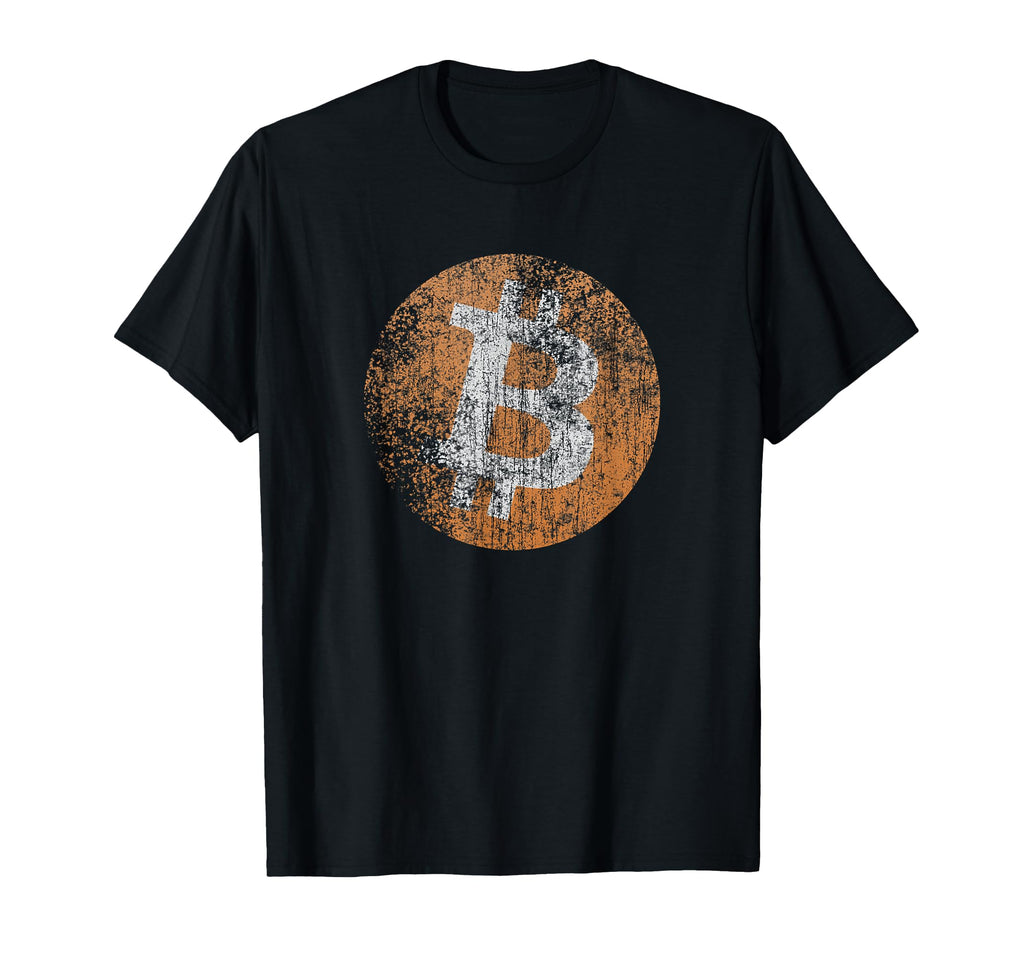 Distressed Bitcoin Logo Crypto Money T-Shirt - Minimalist Print Men Women - T-Shirt, Sweatshirt, Hoodie