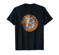 Distressed Bitcoin Logo Crypto Money T-Shirt - Minimalist Print Men Women - T-Shirt, Sweatshirt, Hoodie