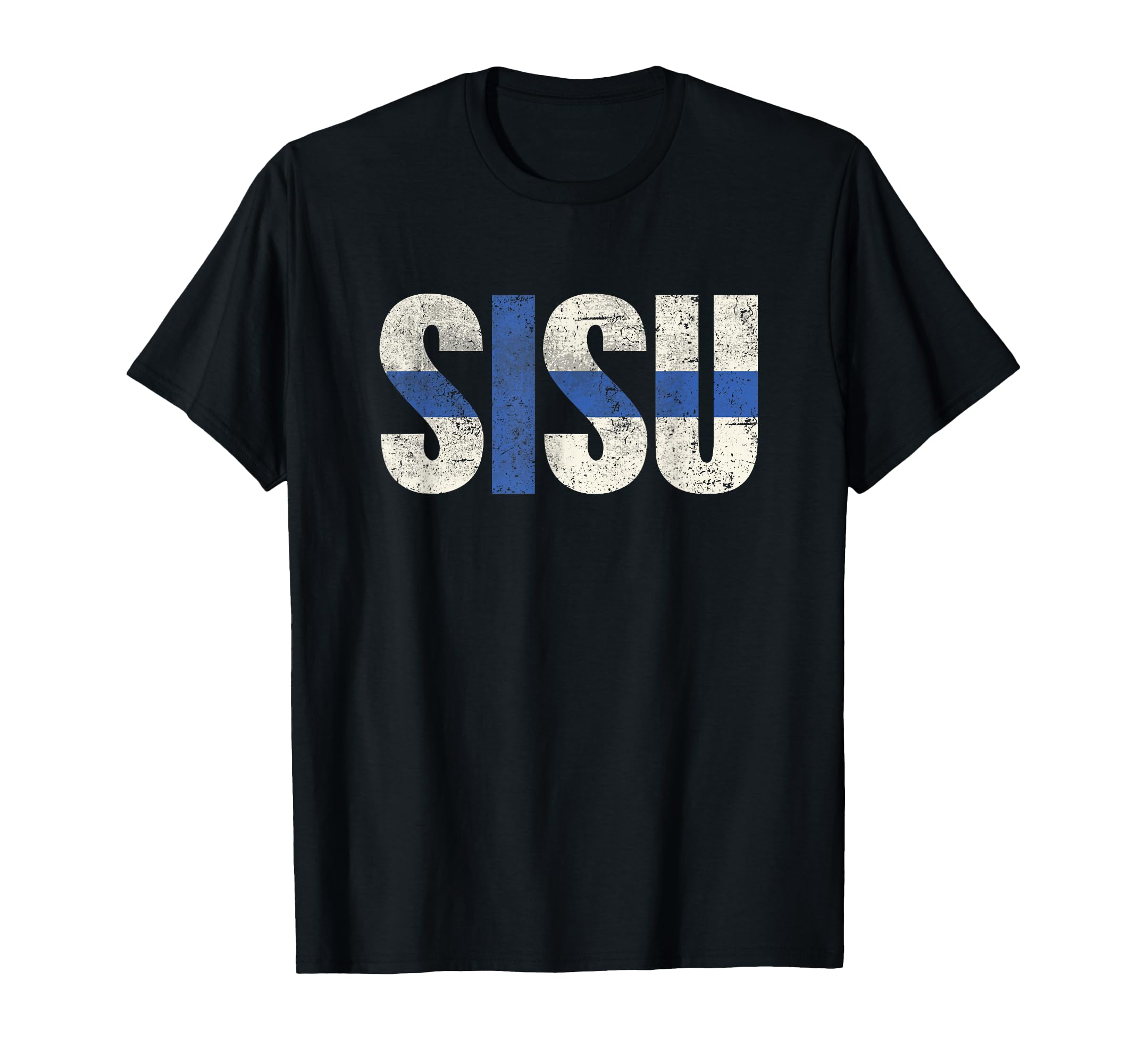 Sisu Finnish Flag Distressed Finland T-Shirt - Novelty Apparel for Adults - T-Shirt, Sweatshirt, Hoodie