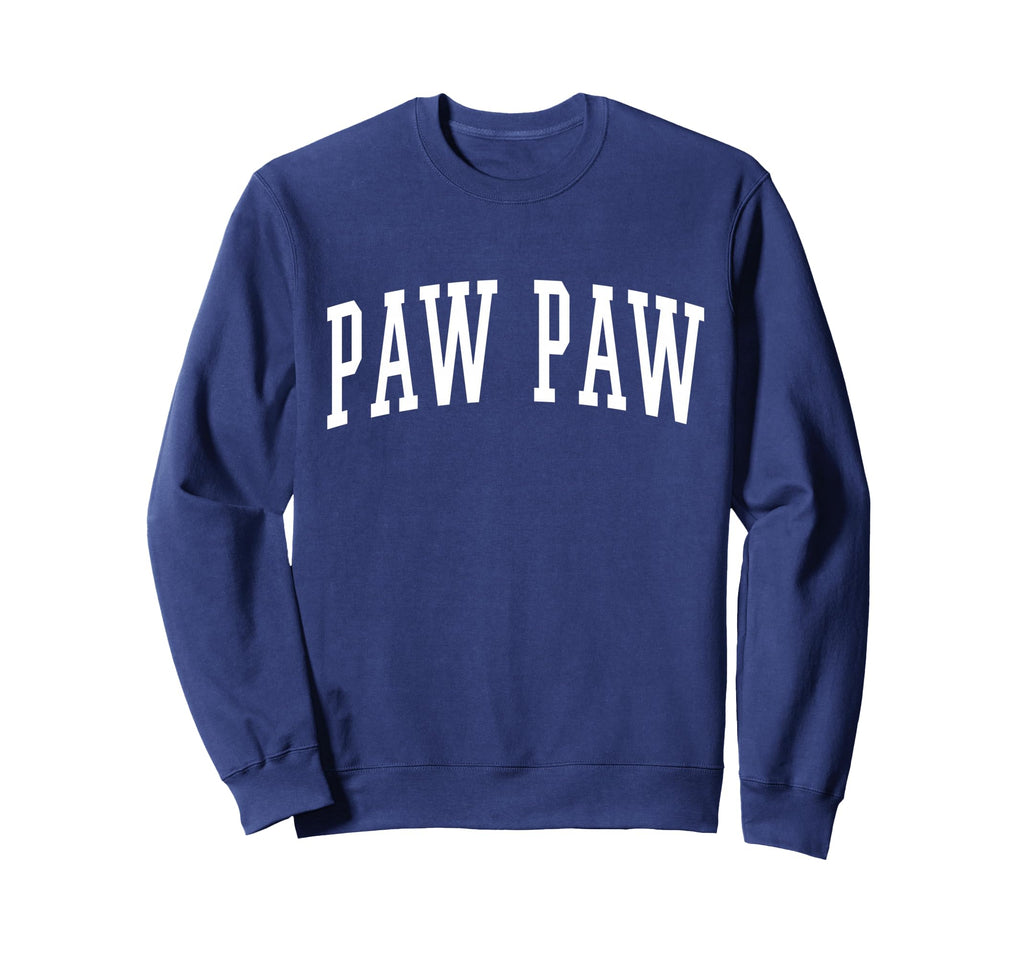 Varsity Paw Paw Mens Black Small Sweatshirt - Fun Novelty Design for Adults - T-Shirt, Sweatshirt, Hoodie
