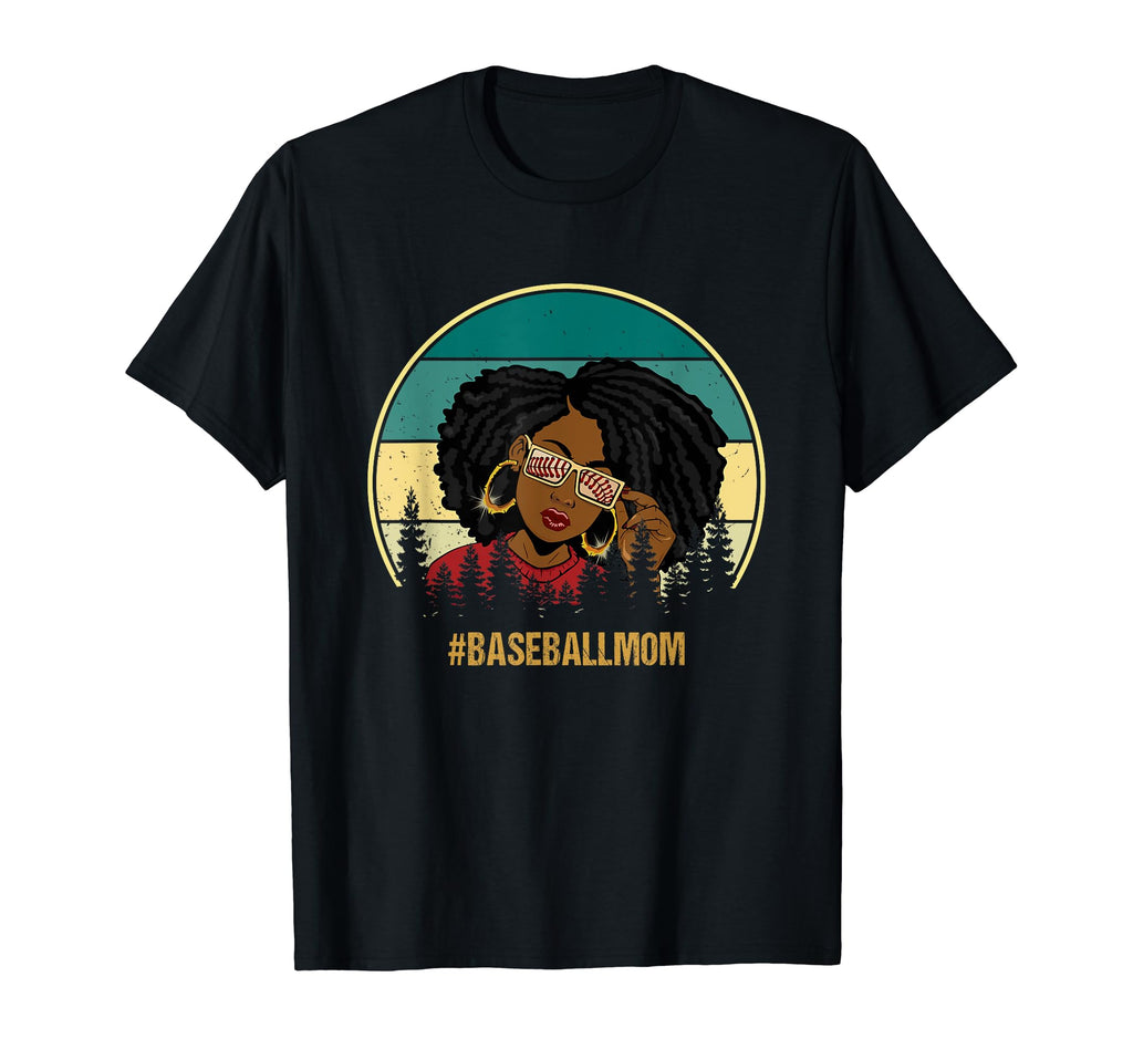 Black Baseball Mom Baseball Mom Lover T-Shirt - Unique Graphic Men Women - T-Shirt, Sweatshirt, Hoodie