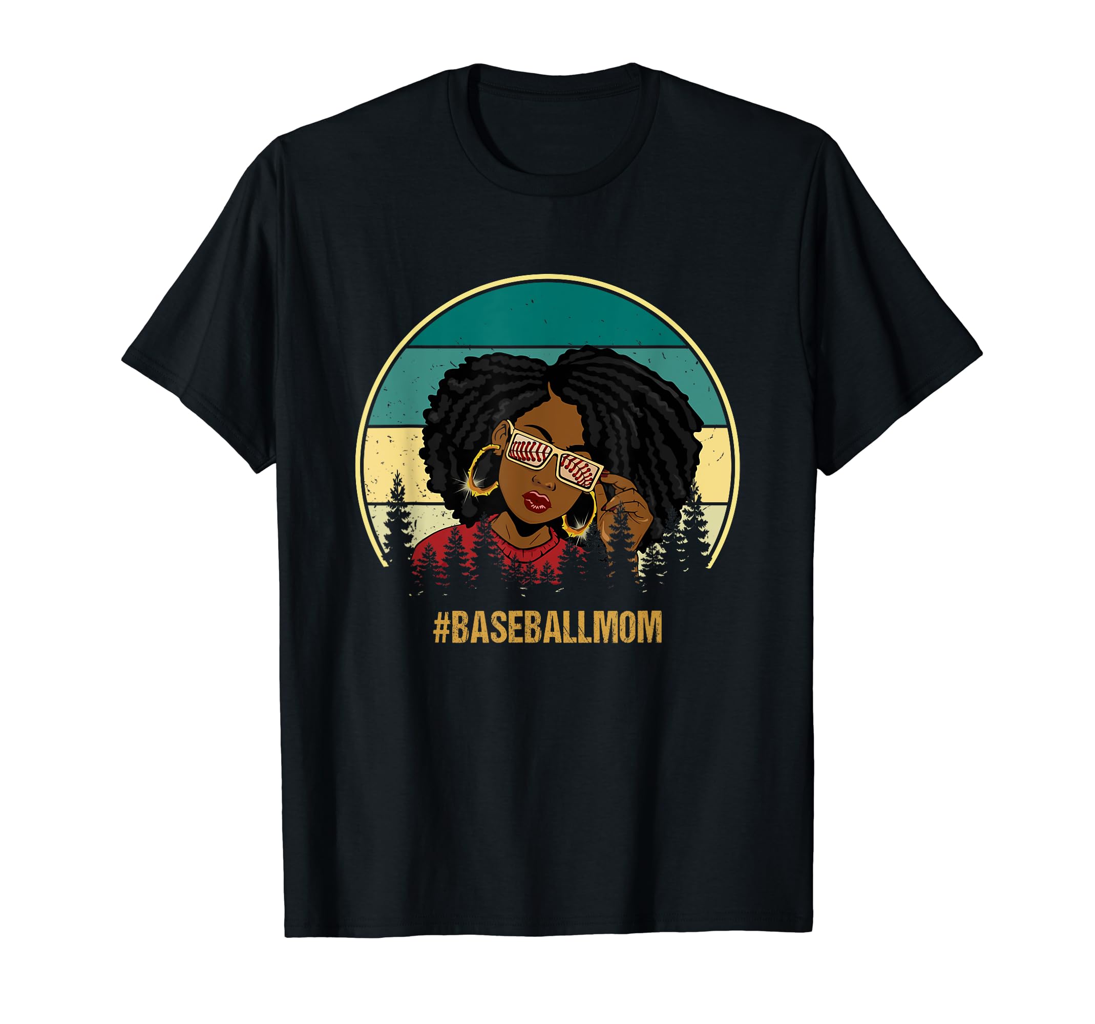 Black Baseball Mom Baseball Mom Lover T-Shirt - Unique Graphic Men Women - T-Shirt, Sweatshirt, Hoodie