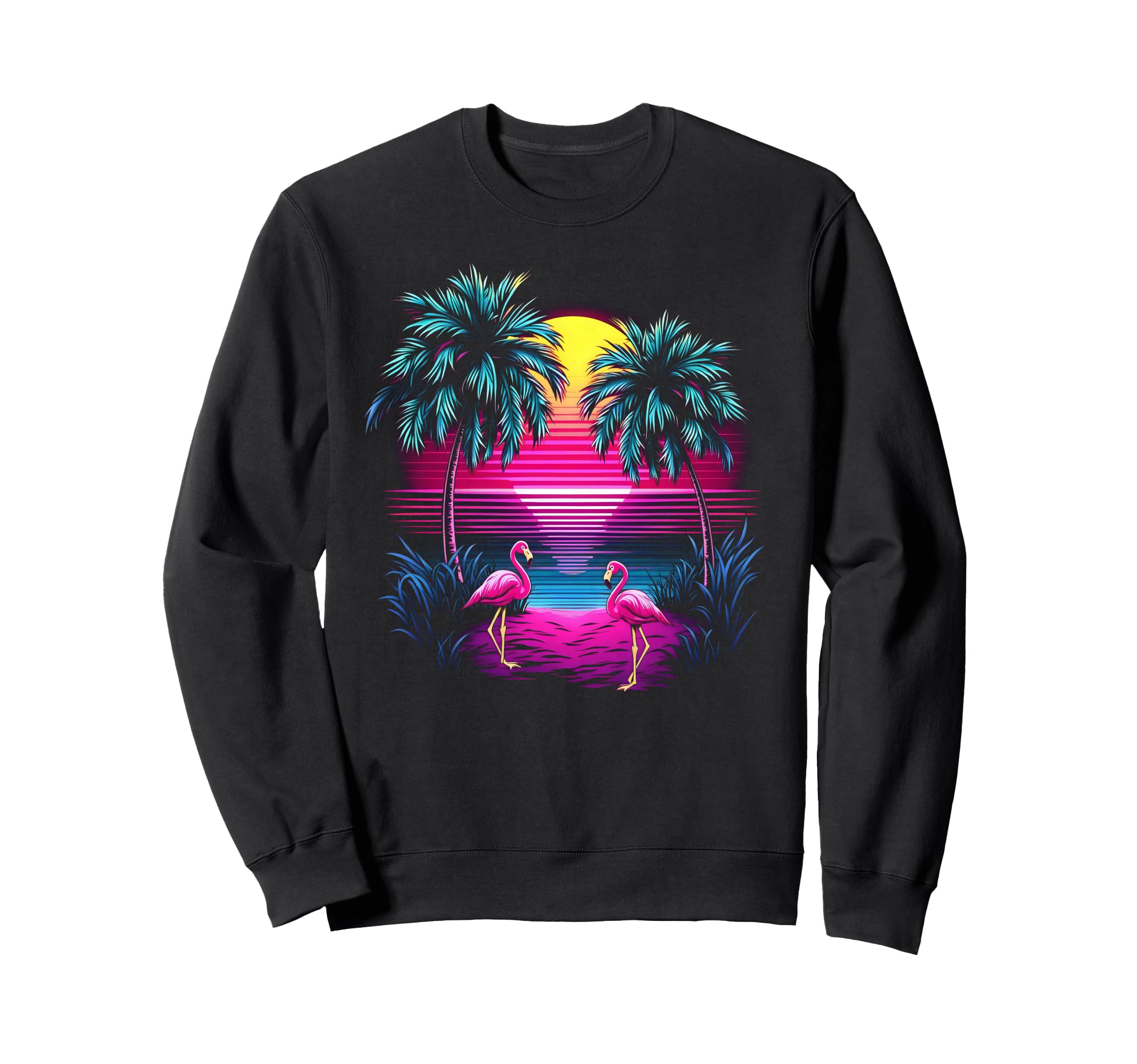 90S Vaporwave Aesthetic Palm Sweatshirt - Fun Novelty Design Men Women - T-Shirt, Sweatshirt, Hoodie