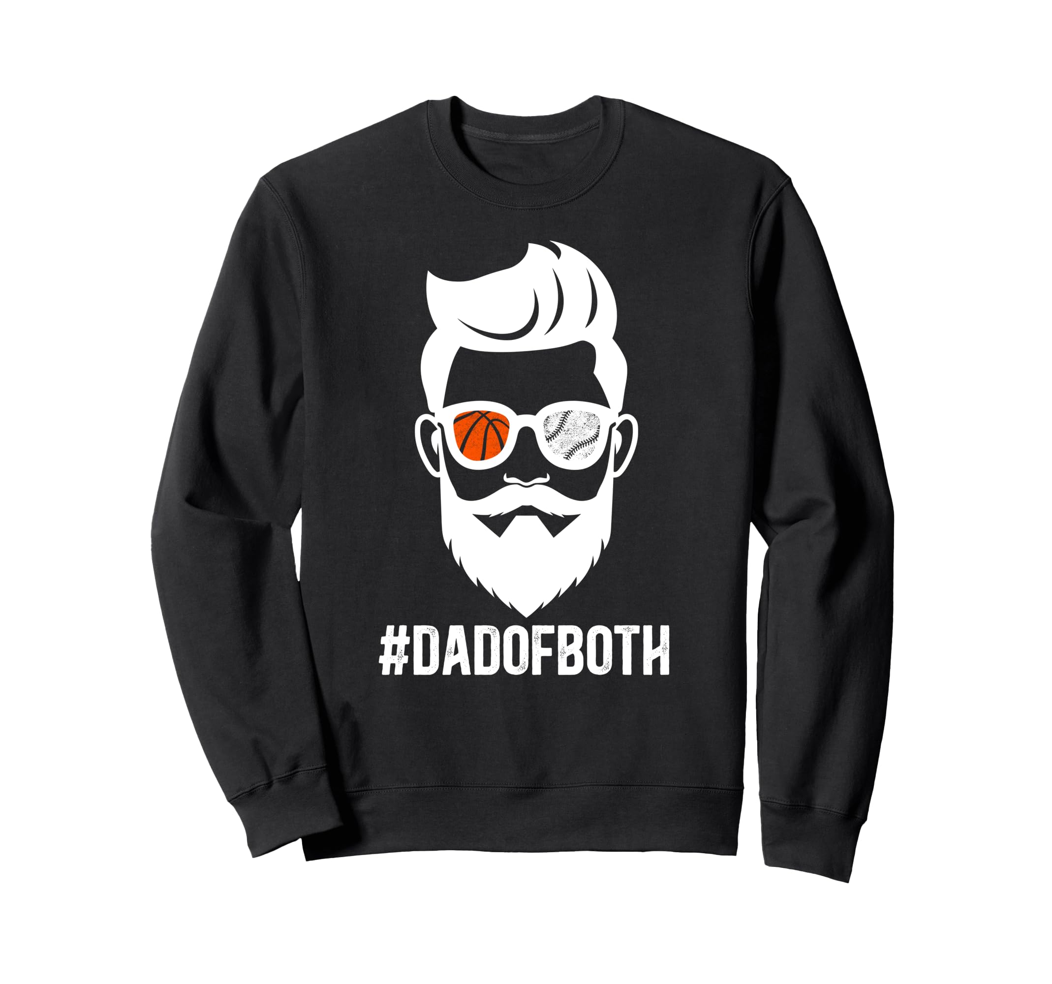 Dad Both Baseball Basketball Dad Sweatshirt - Minimalist Print Men Women - T-Shirt, Sweatshirt, Hoodie