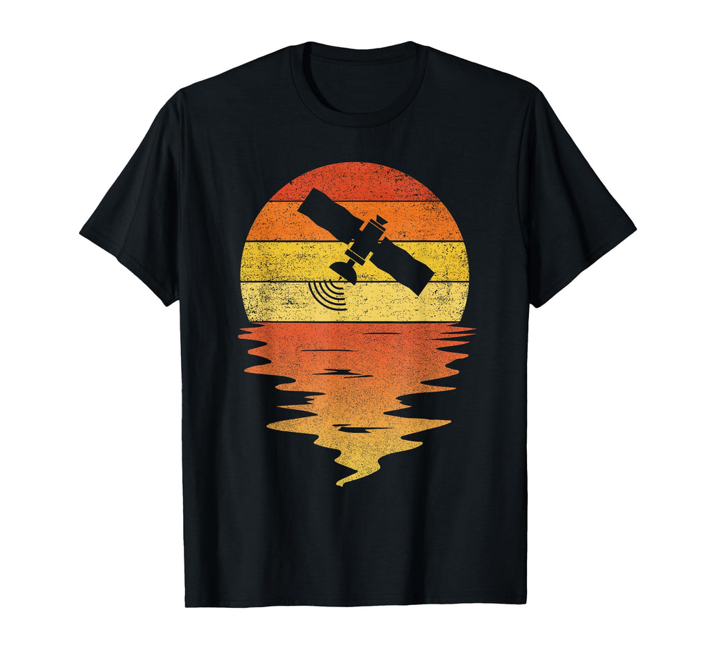 Satellite Sunset 70S Satellite T-Shirt - Custom Art Print Men Women - T-Shirt, Sweatshirt, Hoodie