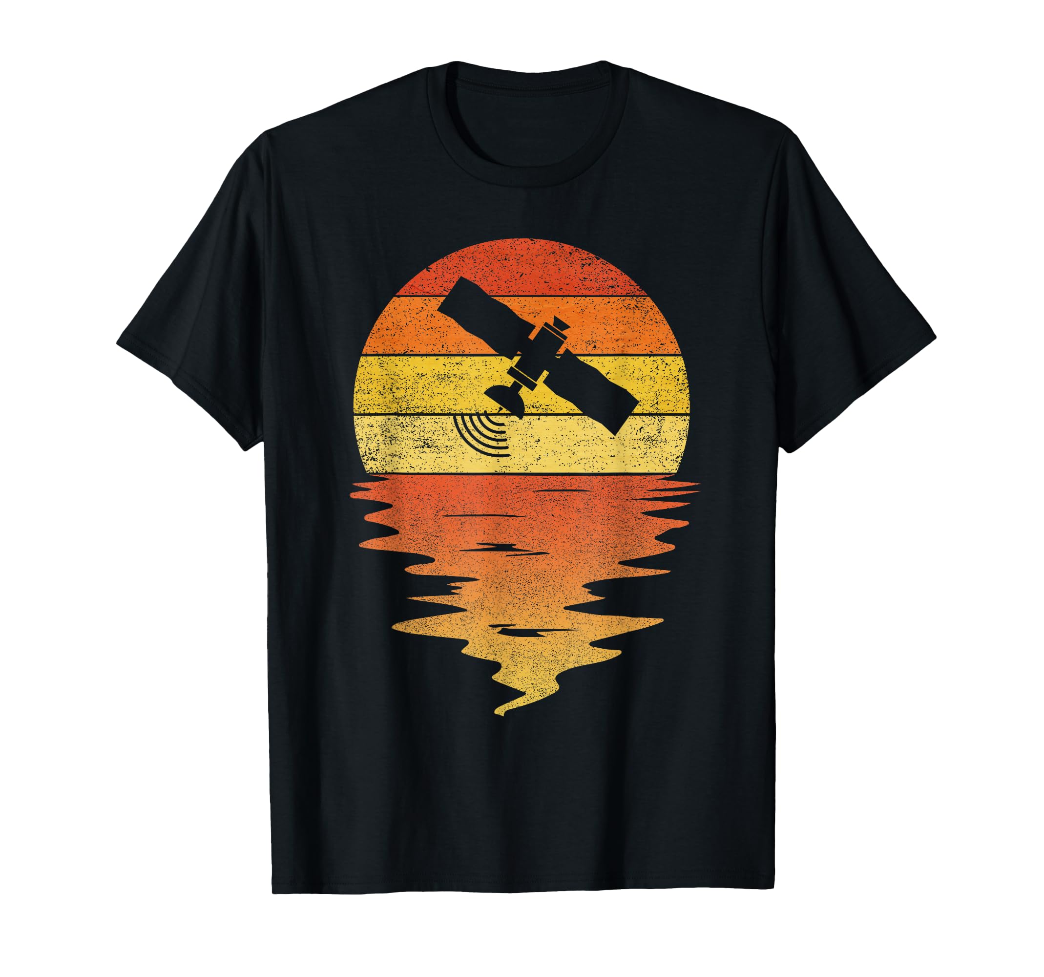 Satellite Sunset 70S Satellite T-Shirt - Custom Art Print Men Women - T-Shirt, Sweatshirt, Hoodie