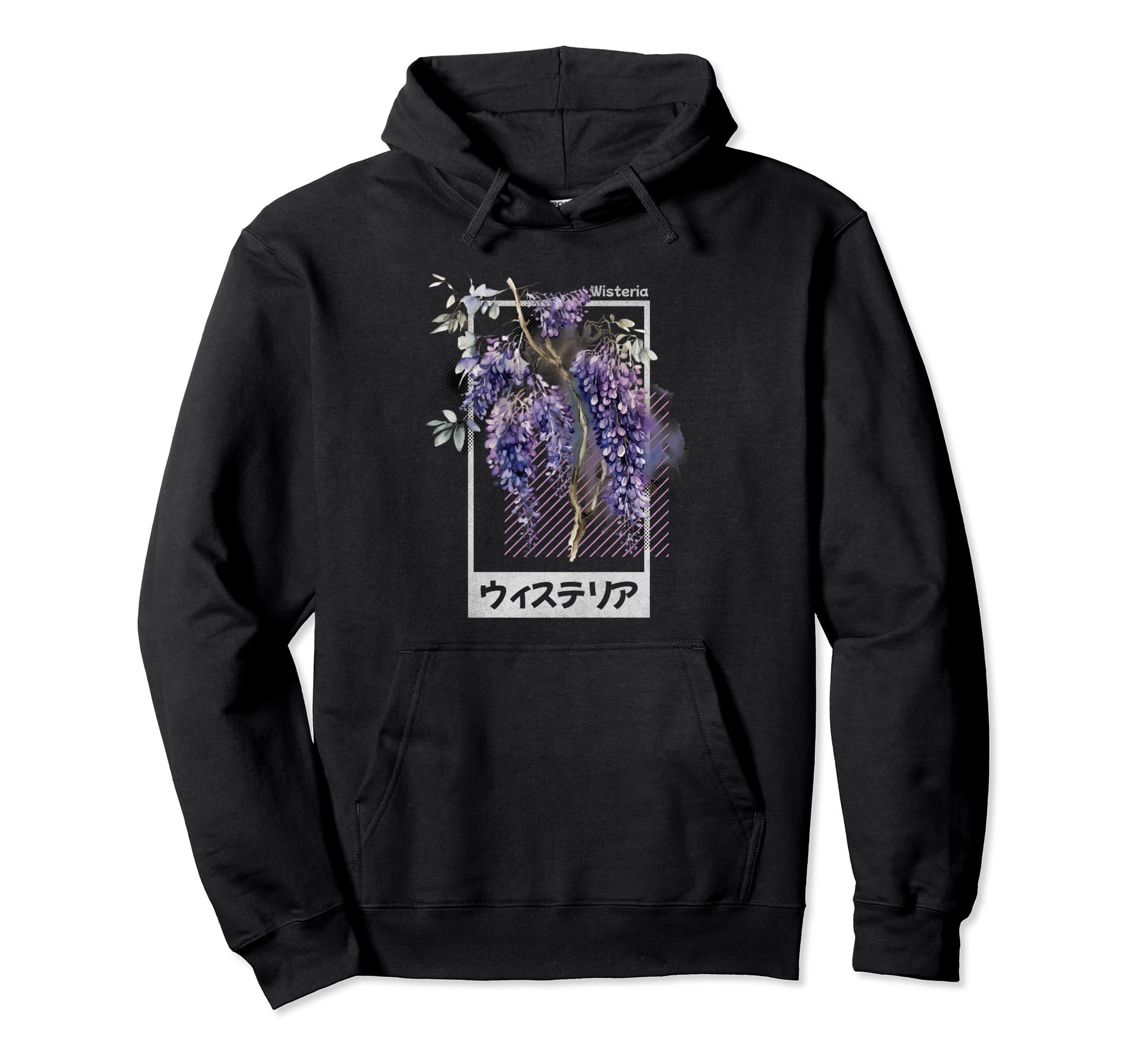 Wisteria Anime Japanese Ukiyo E Hoodie - Casual Everyday Wear for Adults - T-Shirt, Sweatshirt, Hoodie