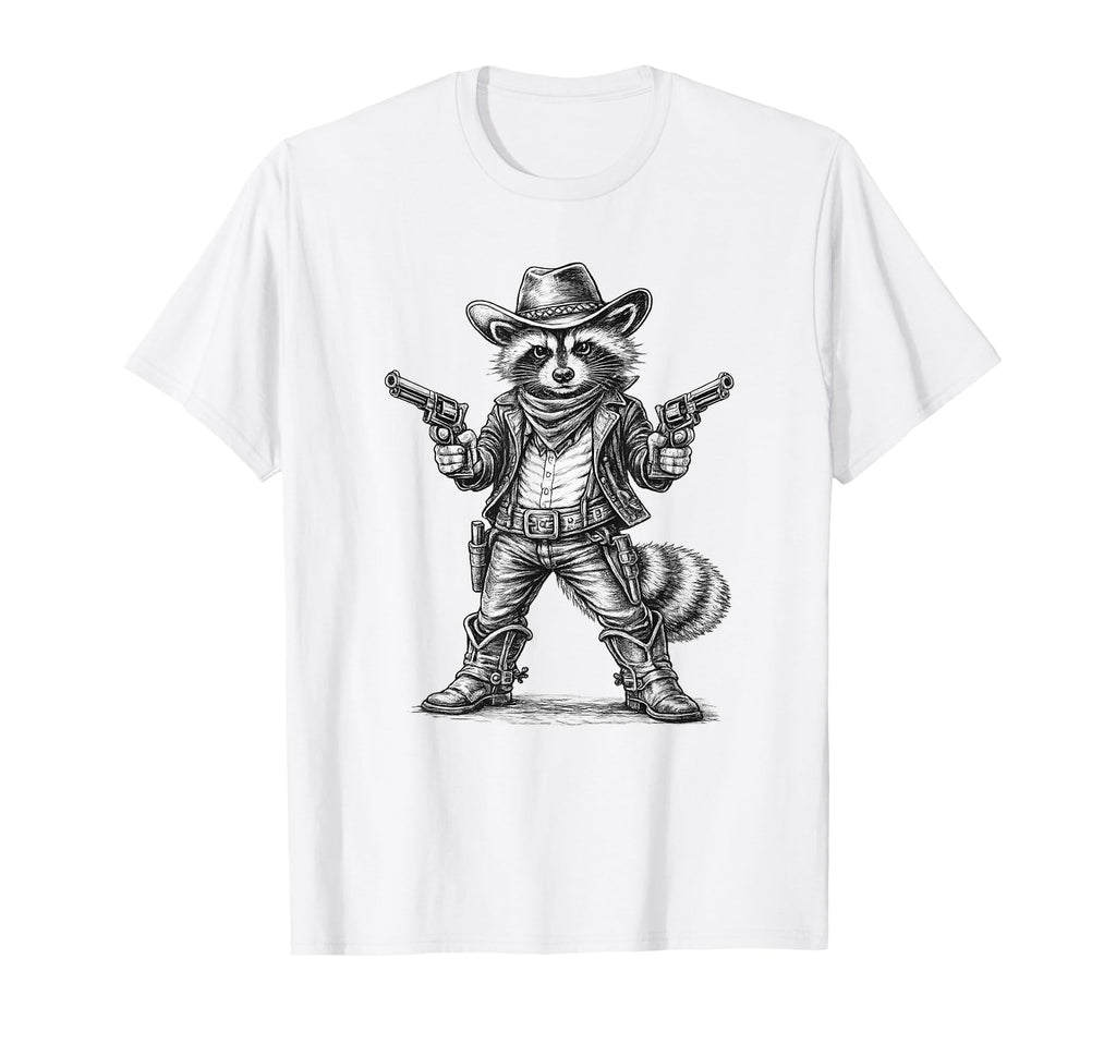 Raccoon Cowboy Trash Panda T-Shirt - Fun Novelty Design Men Women - T-Shirt, Sweatshirt, Hoodie