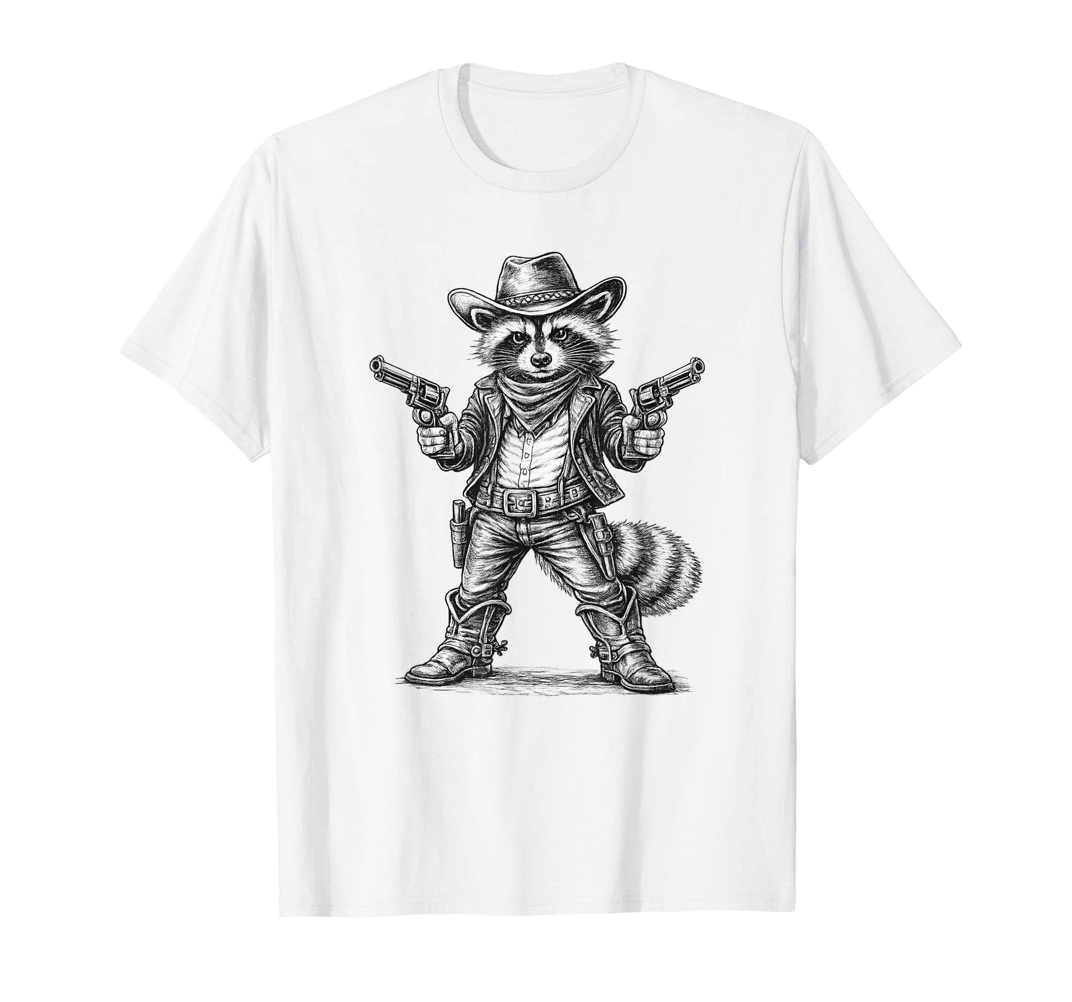 Raccoon Cowboy Trash Panda T-Shirt - Fun Novelty Design Men Women - T-Shirt, Sweatshirt, Hoodie