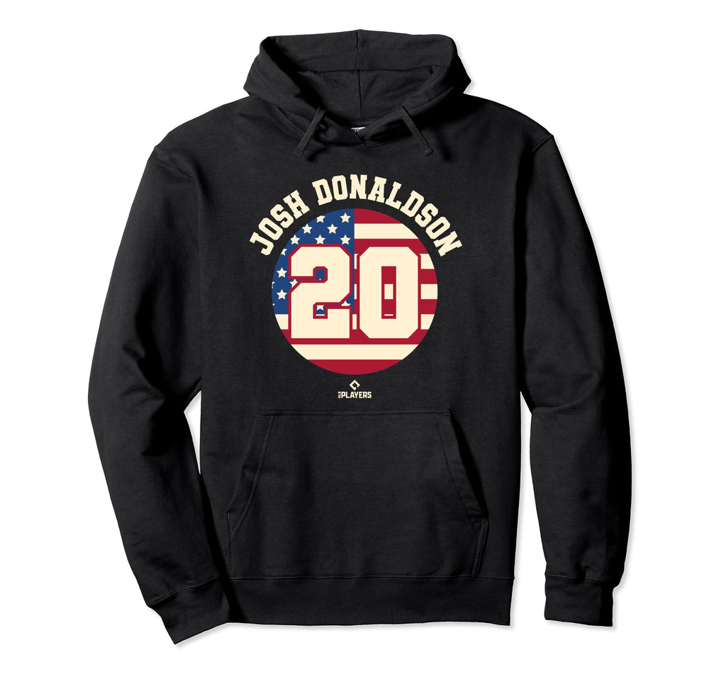 Josh Donaldson Flag Patriotic Hoodie - Novelty Apparel for Adults - T-Shirt, Sweatshirt, Hoodie