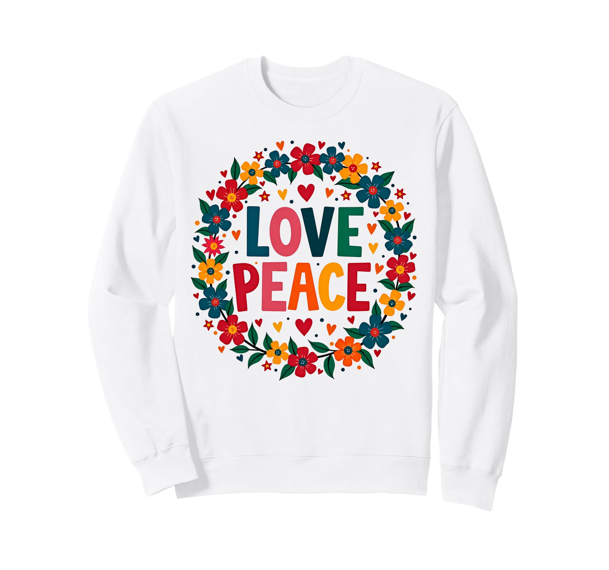 60S 70S Flower Power Groovy Love Sweatshirt - Novelty Apparel for Adults - T-Shirt, Sweatshirt, Hoodie