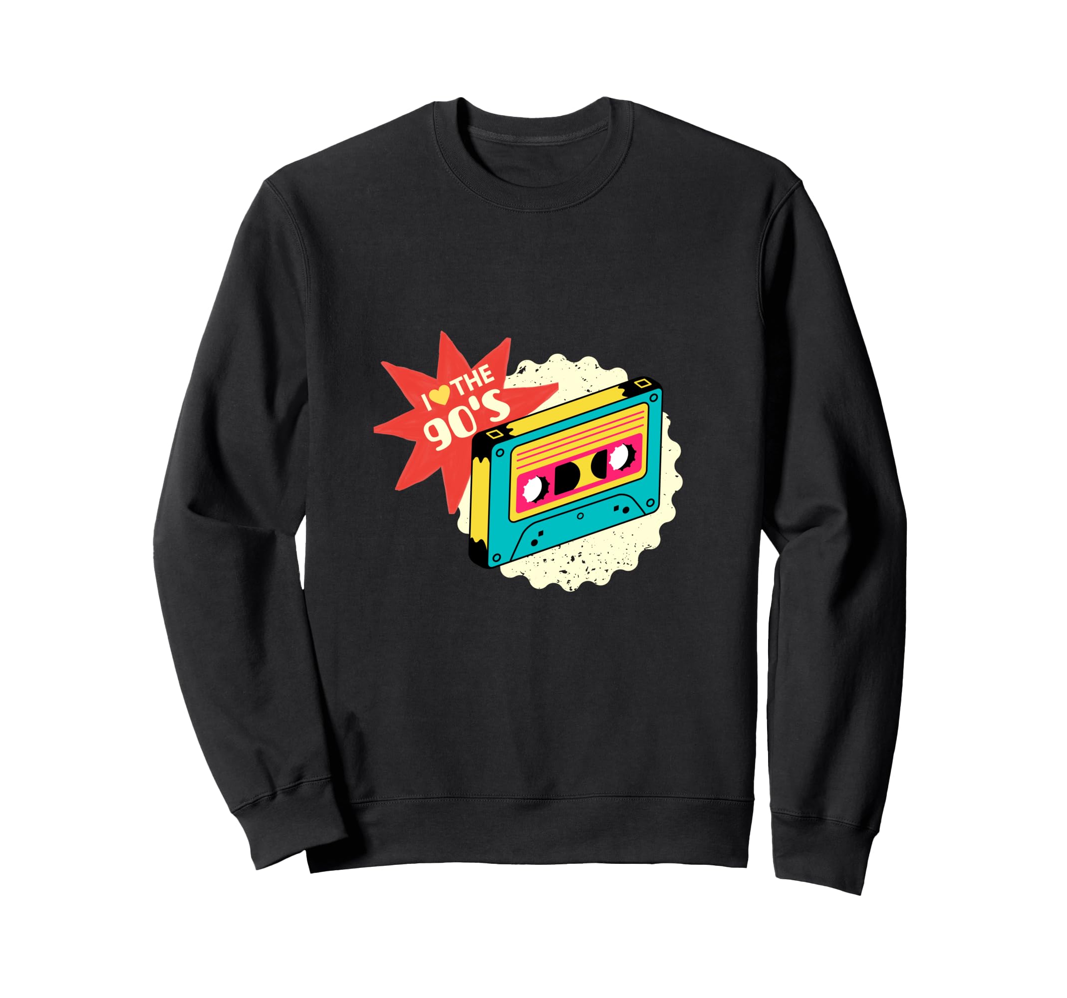 I Love 90S Funny Cassette Tape Sweatshirt - Custom Art Print for Adults - T-Shirt, Sweatshirt, Hoodie