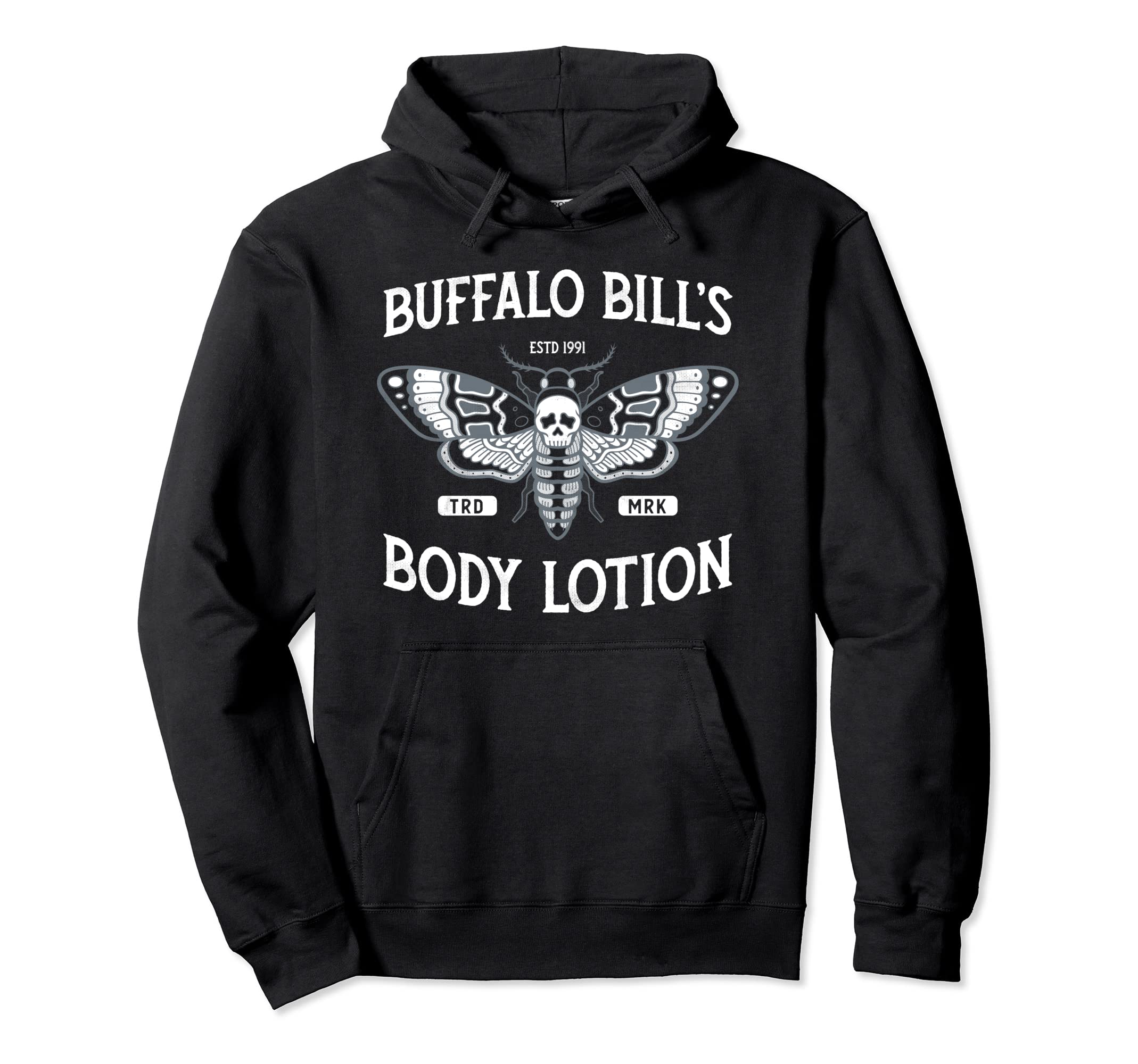 Goth Lotion Deaths Head Moth Distressed Hoodie - Novelty Apparel Unisex - T-Shirt, Sweatshirt, Hoodie