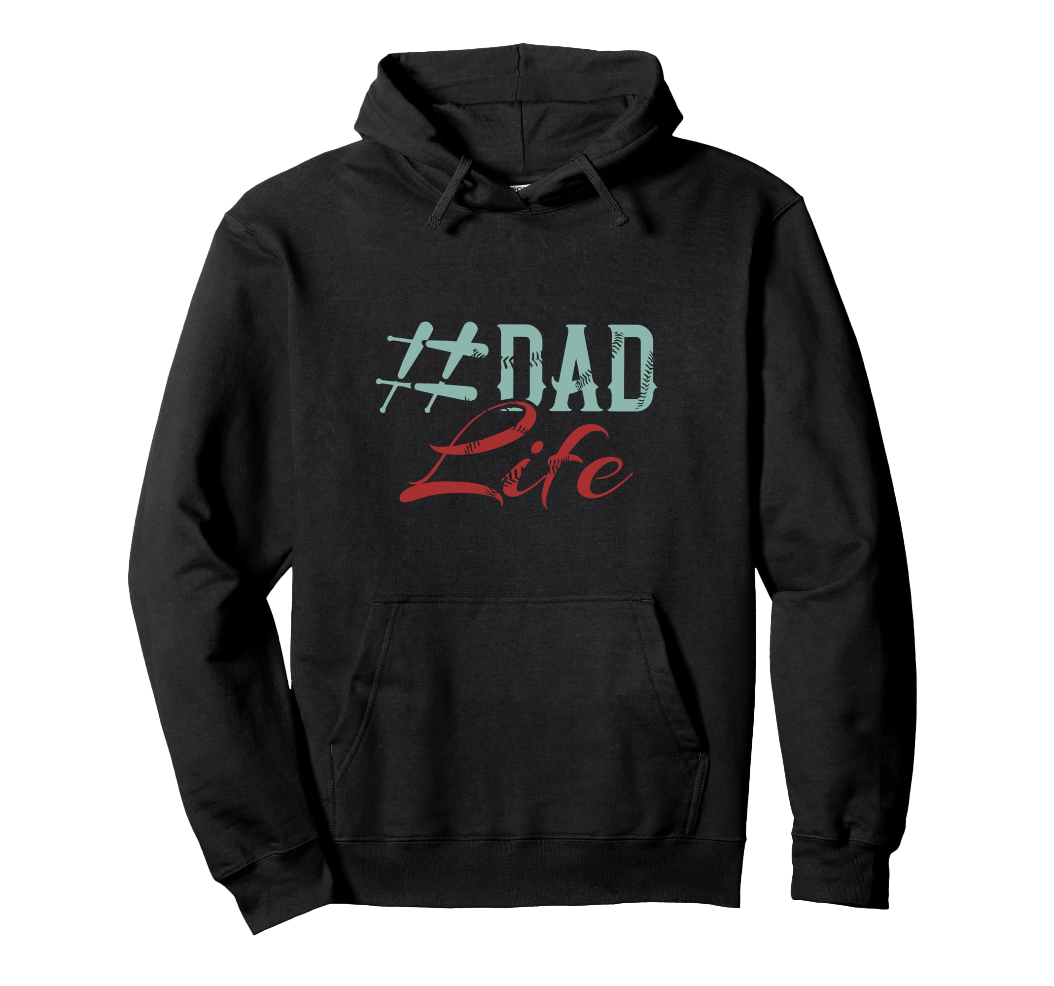 Dad Life Softball Baseball Daddy Hoodie - Novelty Apparel for Adults - T-Shirt, Sweatshirt, Hoodie