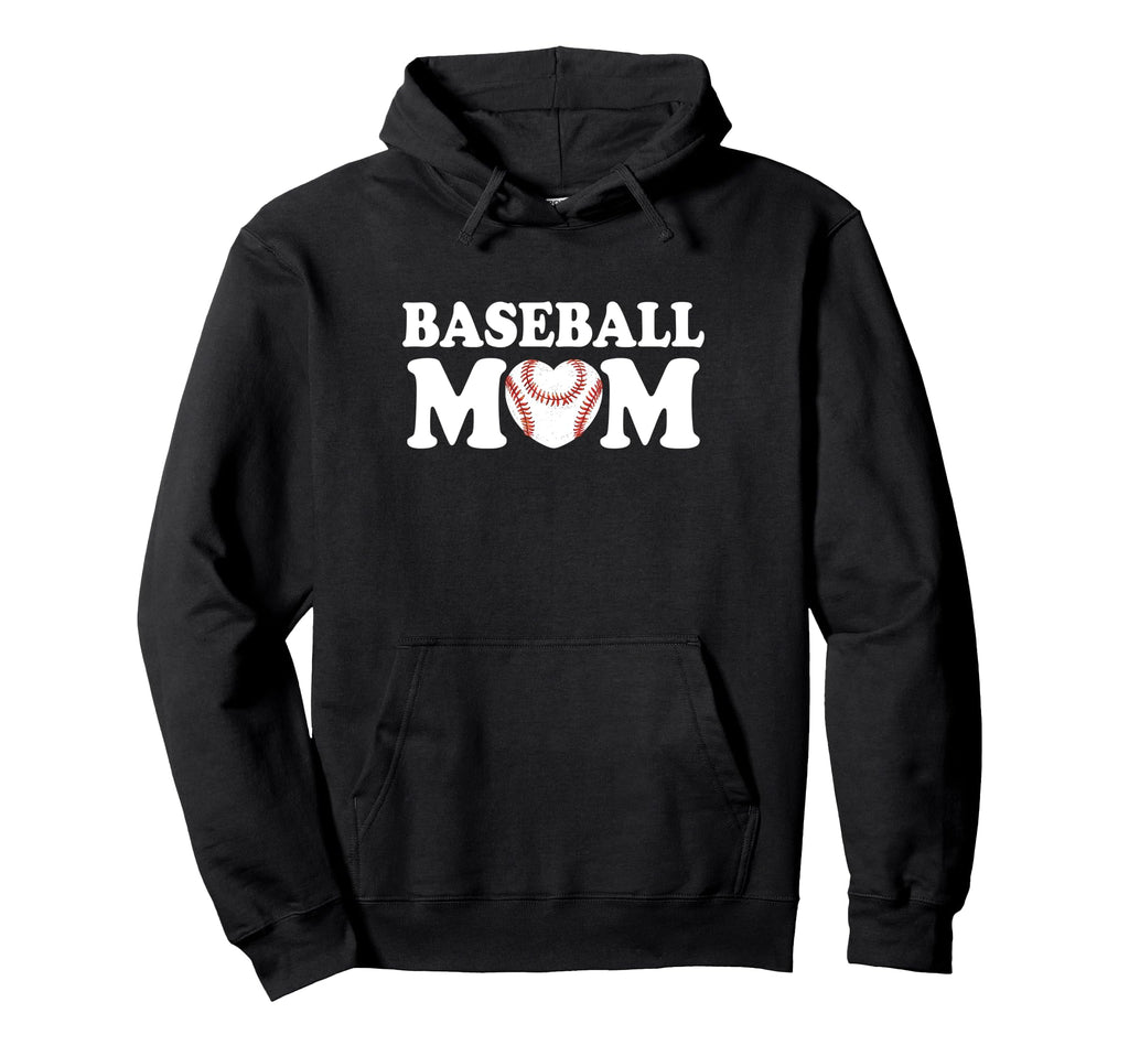 Baseball Mom Heart Family Matching Hoodie - Fun Novelty Design for Adults - T-Shirt, Sweatshirt, Hoodie