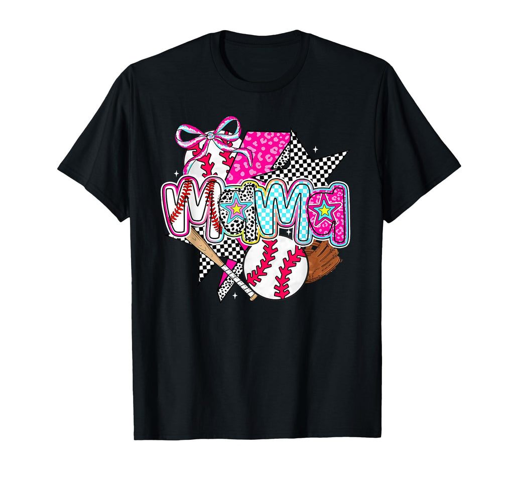 Mama Baseball Season Happy Game Day T-Shirt - Minimalist Print Men Women - T-Shirt, Sweatshirt, Hoodie