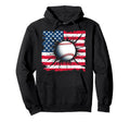 Baseball Usa Flag Patriotic Fourth July Hoodie - Novelty Apparel Men Women - T-Shirt, Sweatshirt, Hoodie